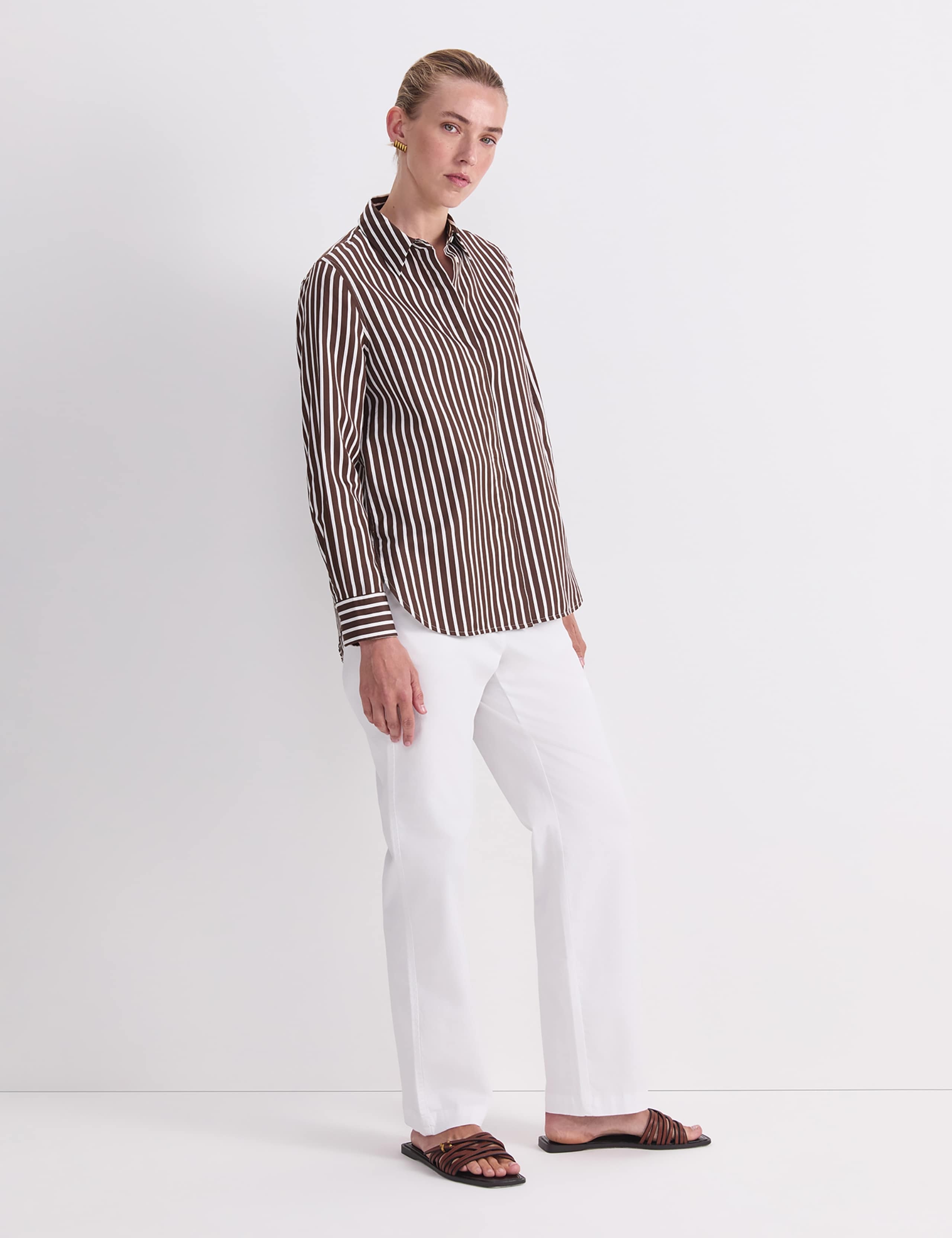Cotton Rich Striped Shirt with Silk 4 of 6