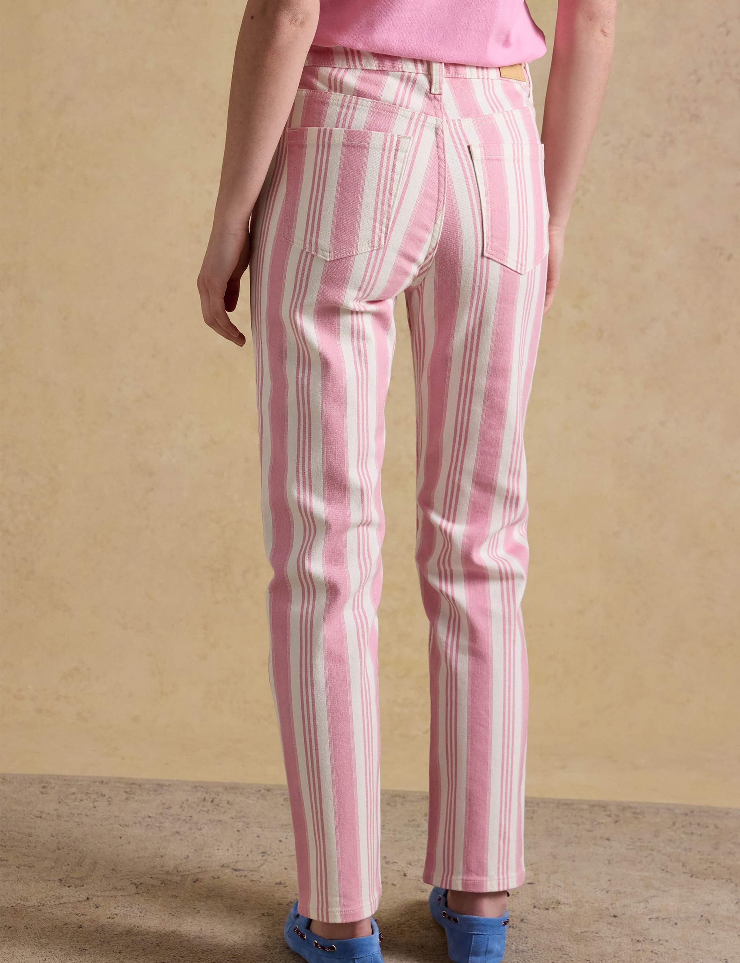 Mid Rise Striped Slim Straight Leg Jeans 3 of 6