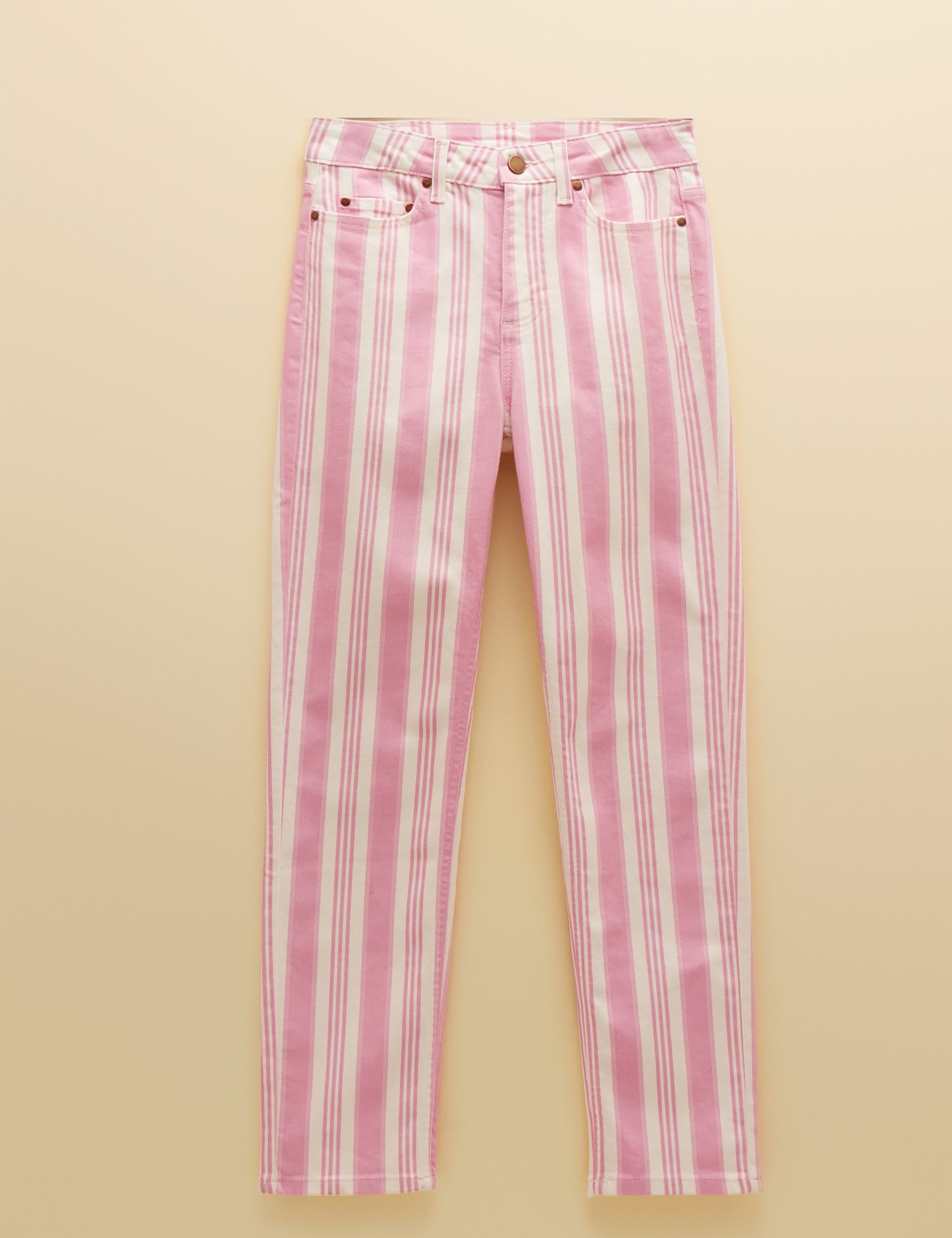 Mid Rise Striped Slim Straight Leg Jeans 2 of 6
