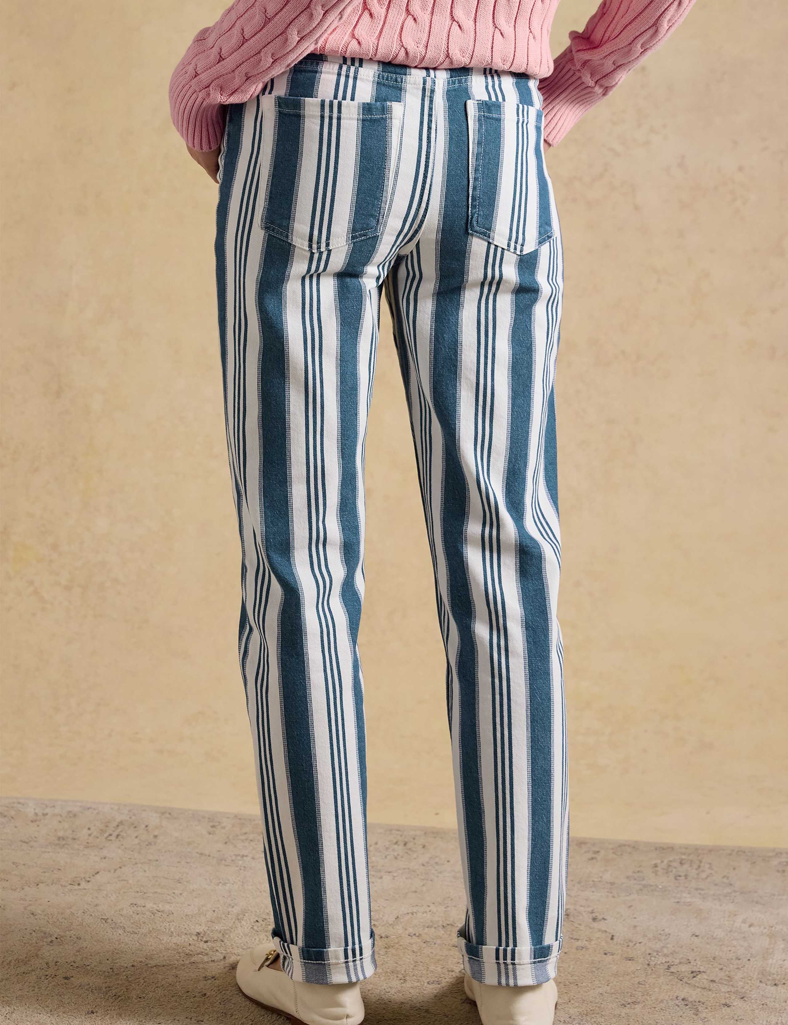 Mid Rise Striped Slim Straight Leg Jeans 5 of 8