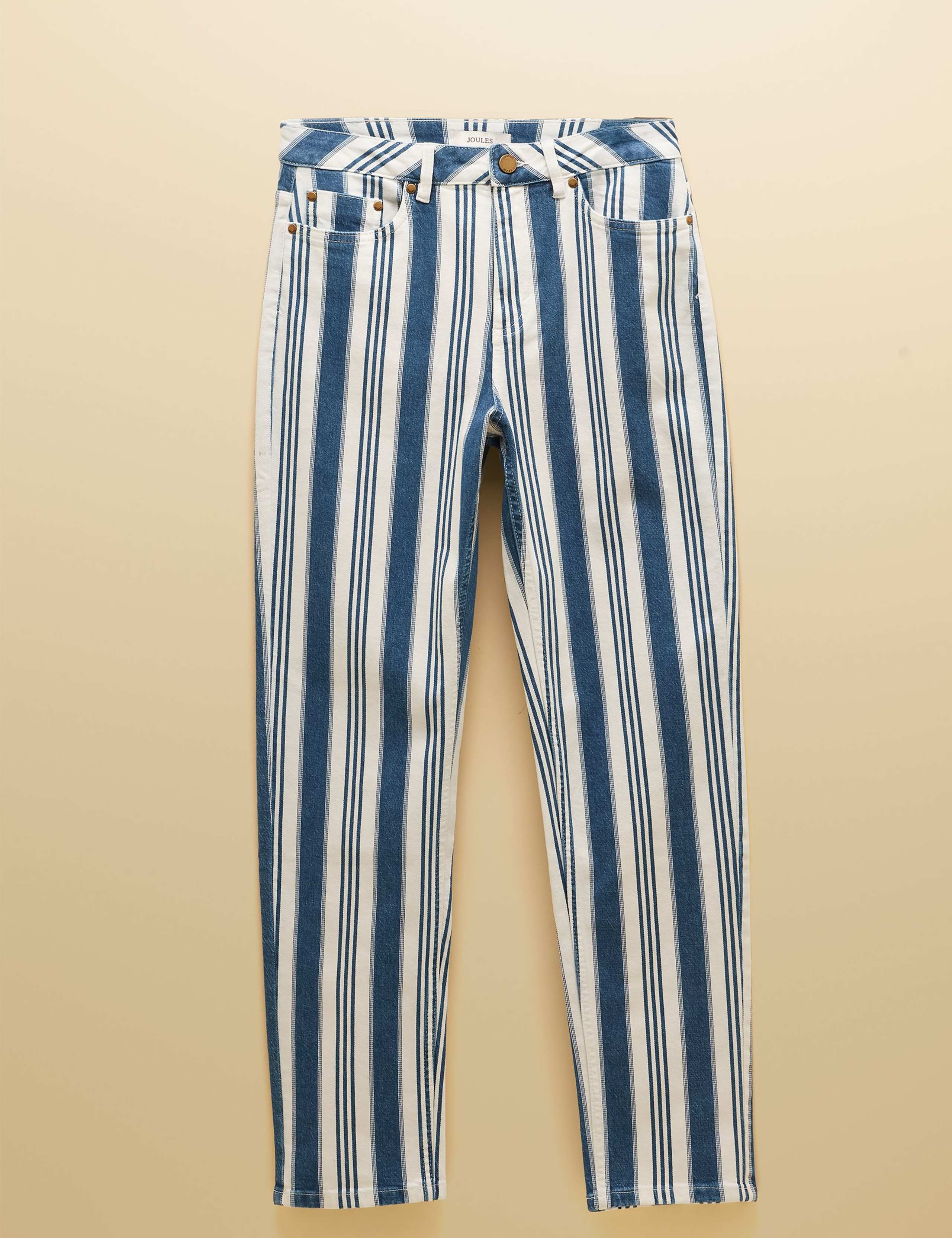 Mid Rise Striped Slim Straight Leg Jeans 2 of 8