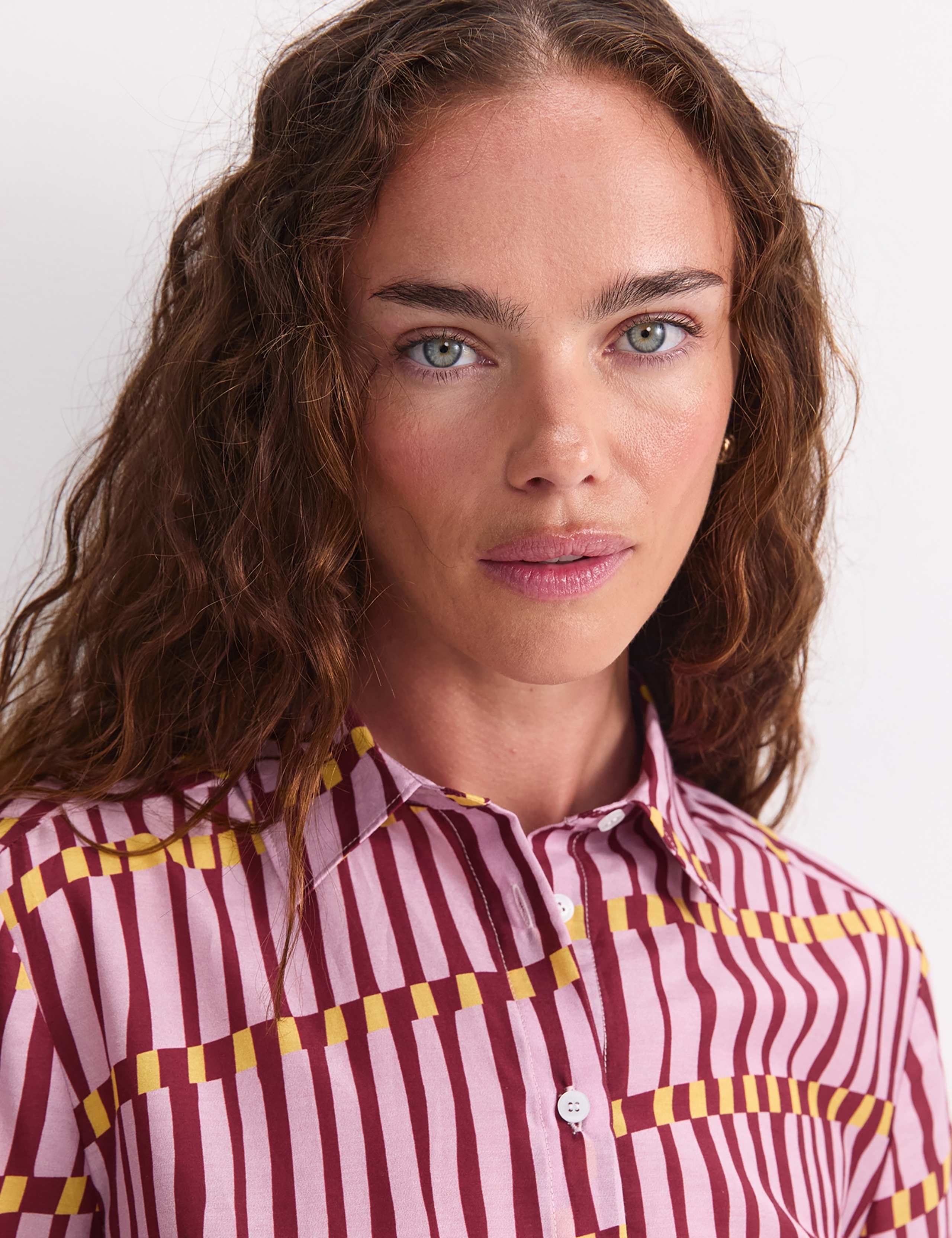 Cotton Rich Geometric Shirt with Silk 6 of 7