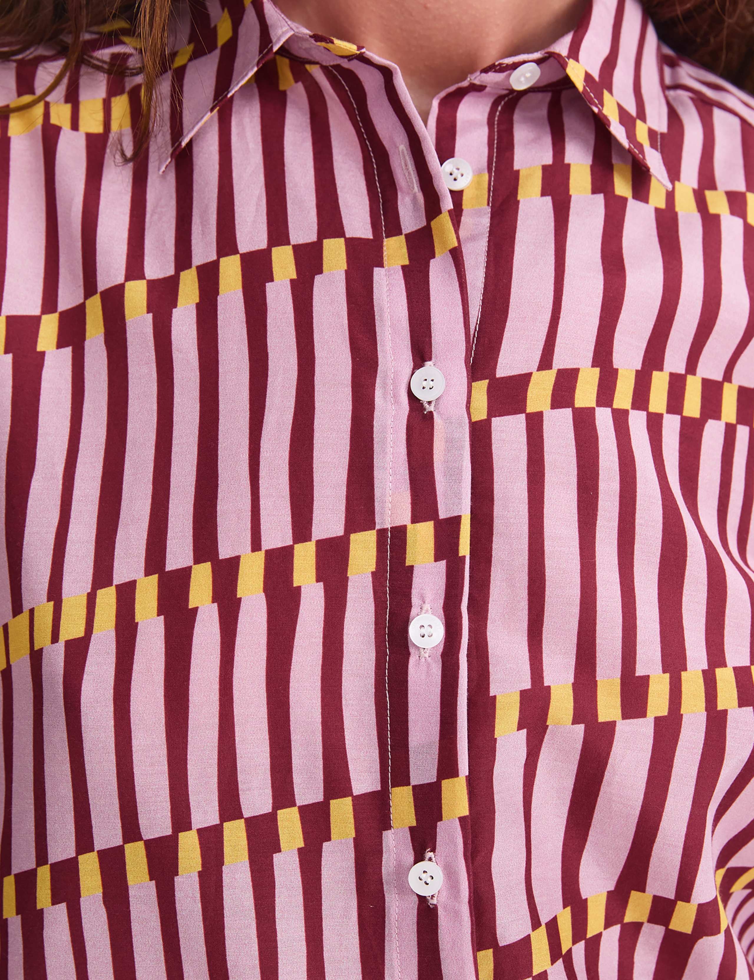 Cotton Rich Geometric Shirt with Silk 7 of 7