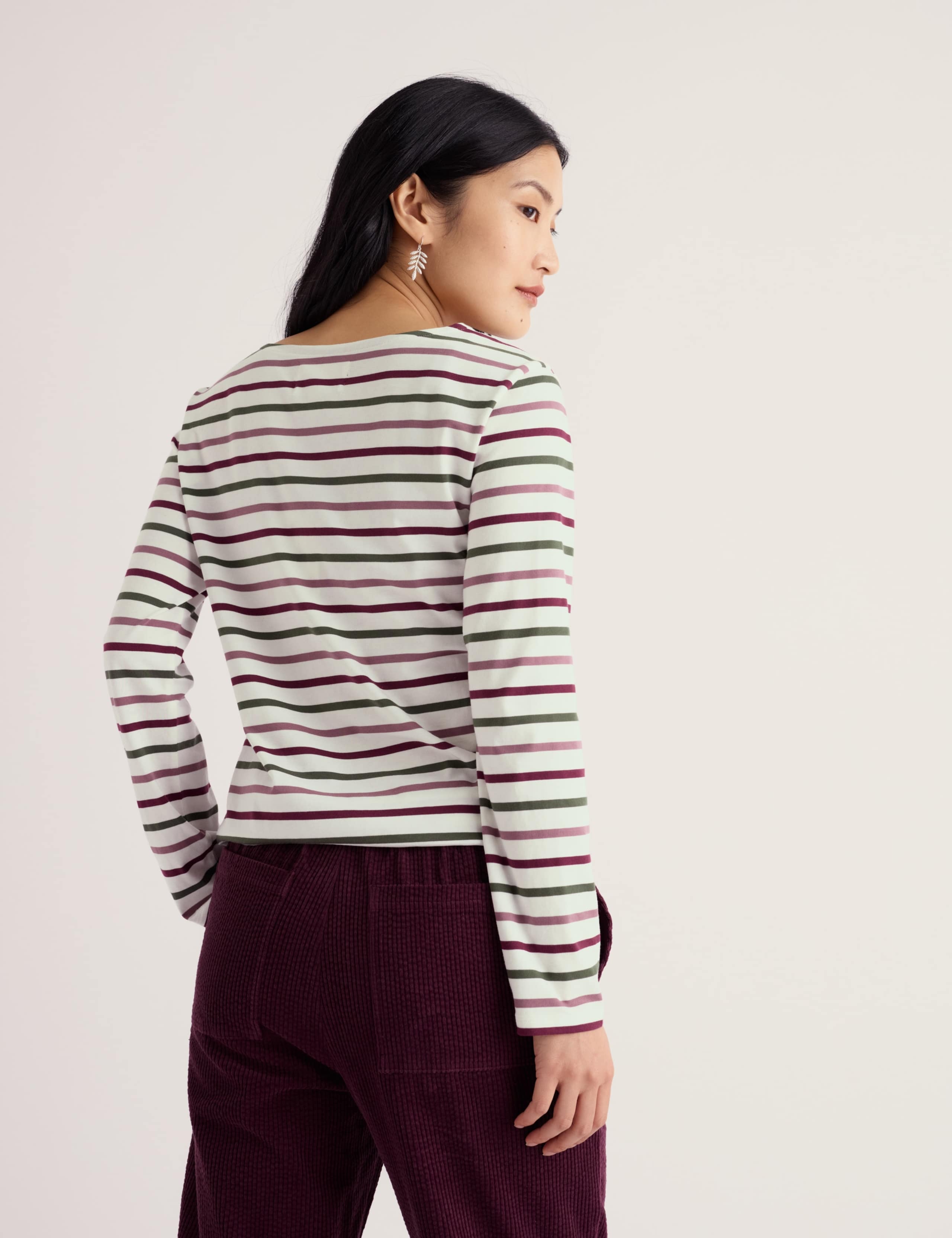 Pure Cotton Striped Relaxed T-Shirt 4 of 5