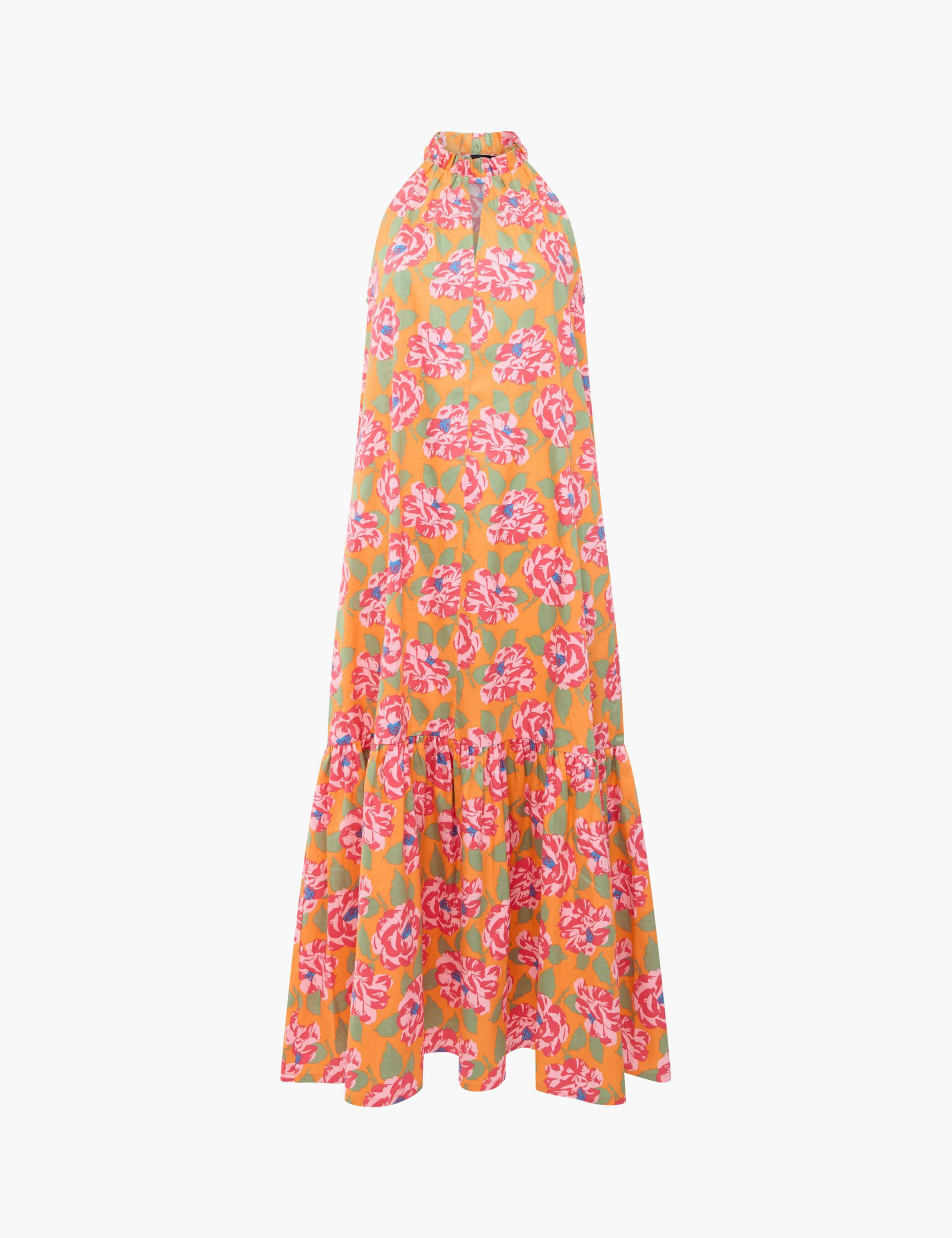 Pure Cotton Floral High Neck Midi Tea Dress 1 of 1