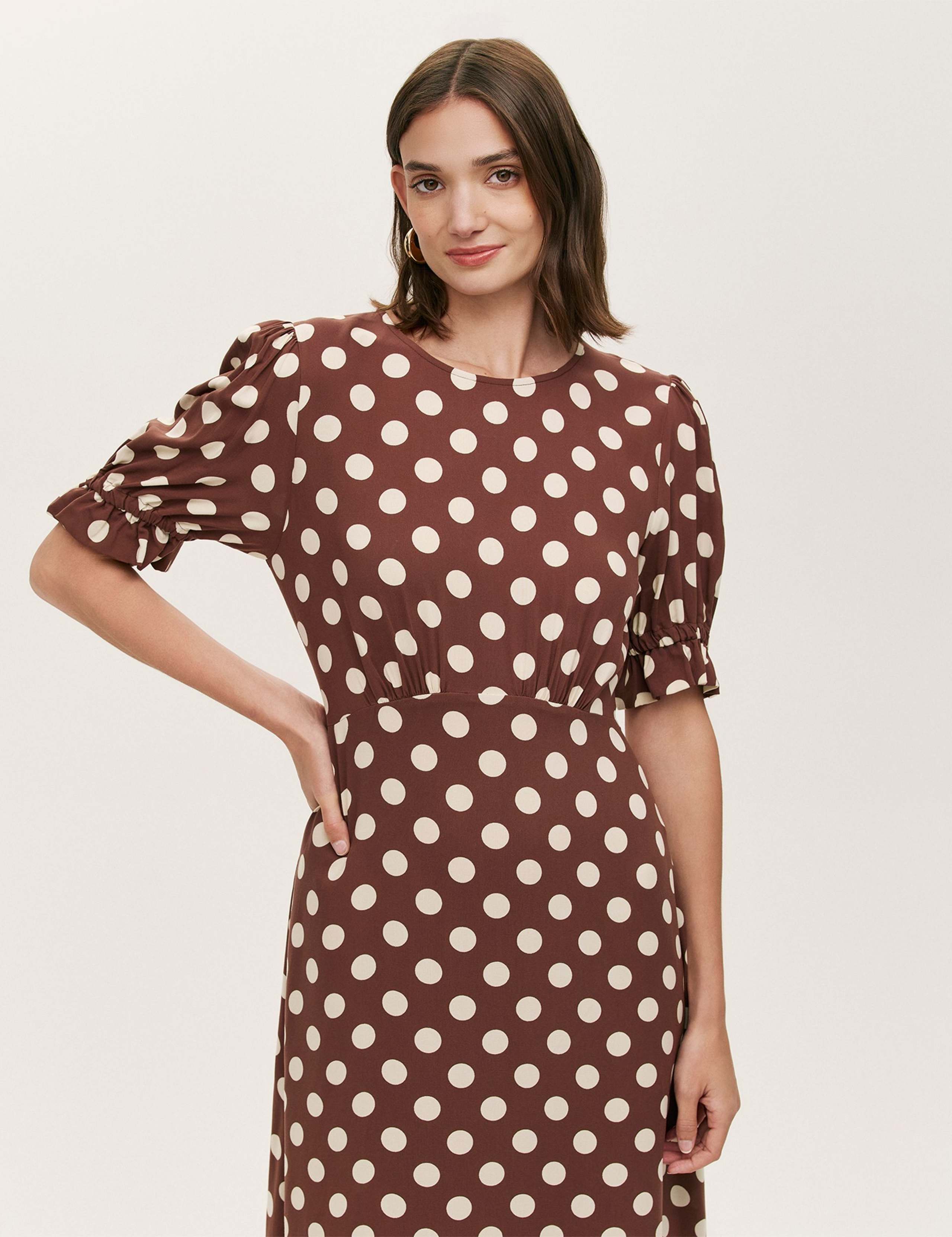 Polka Dot Midi Tea Dress 3 of 4