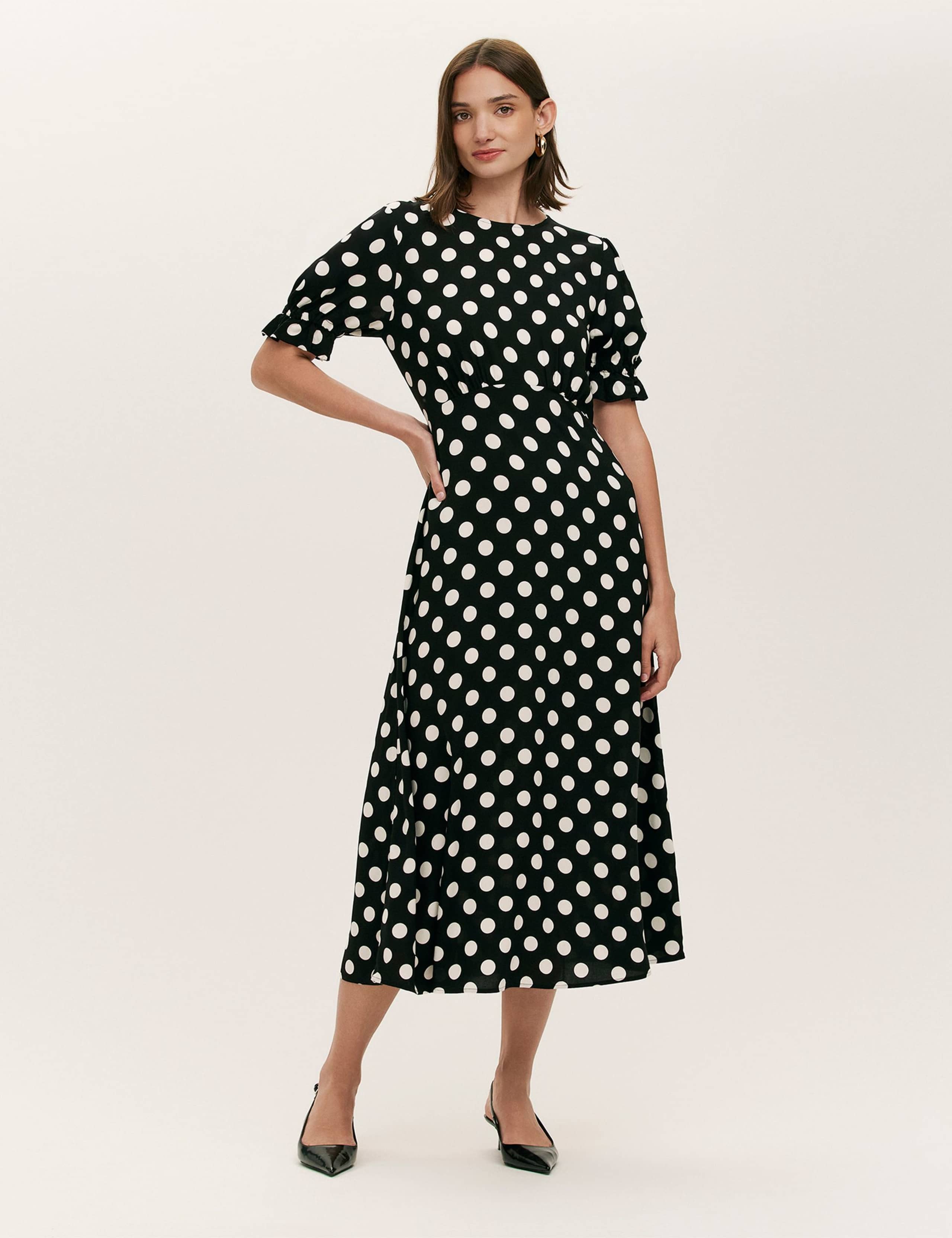 Polka Dot Midi Tea Dress 1 of 4