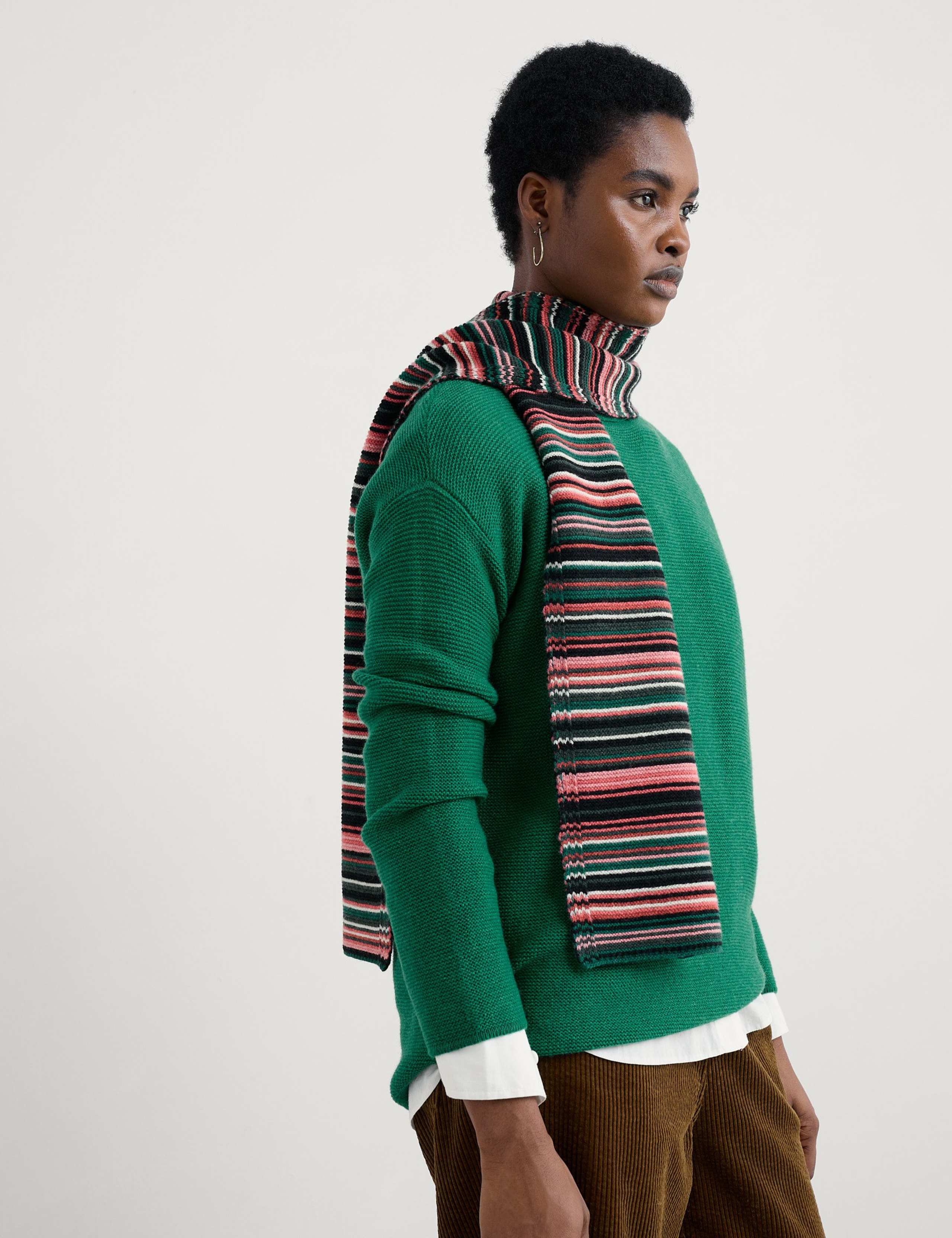 Merino Wool Rich Striped Scarf 2 of 5