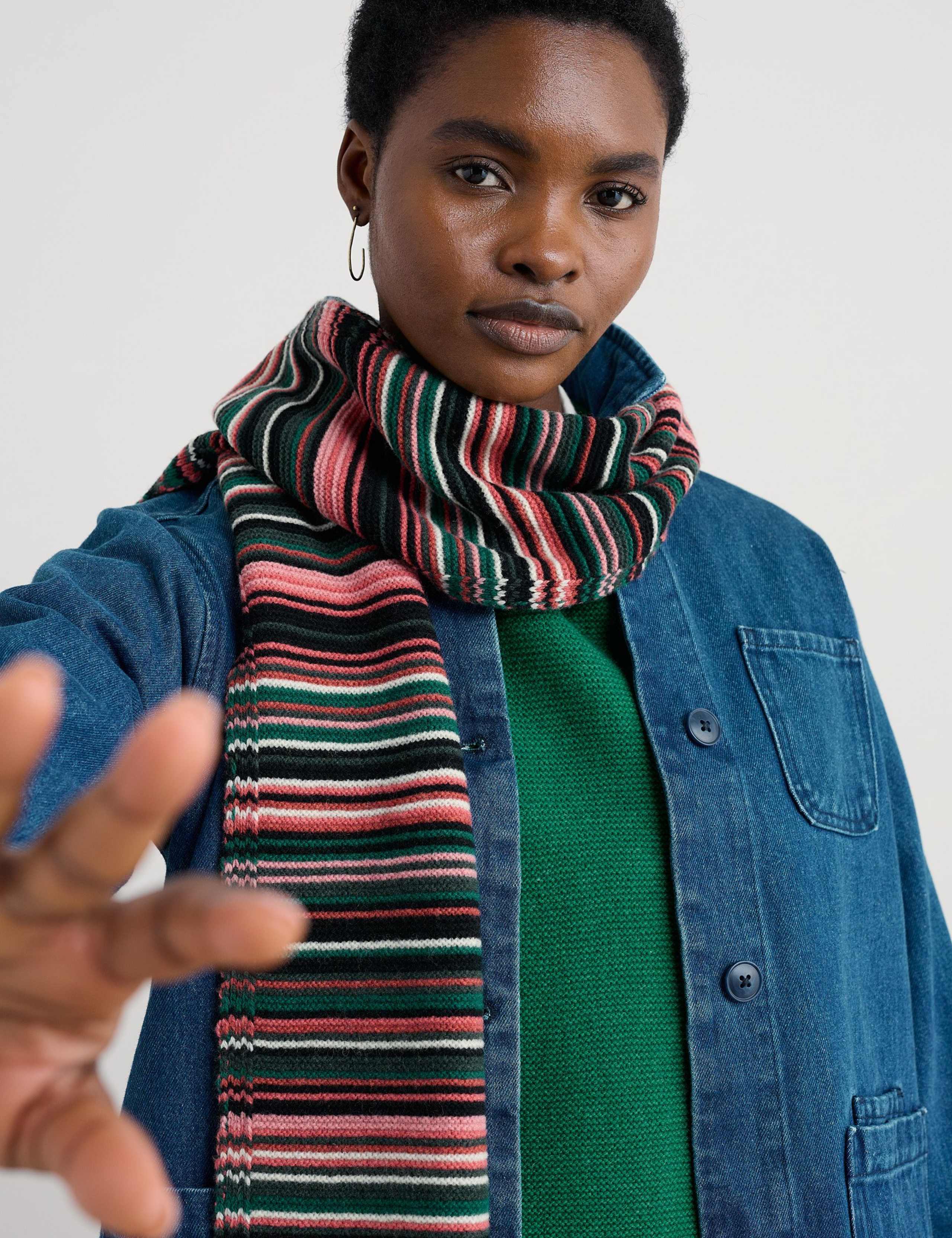 Merino Wool Rich Striped Scarf 3 of 5