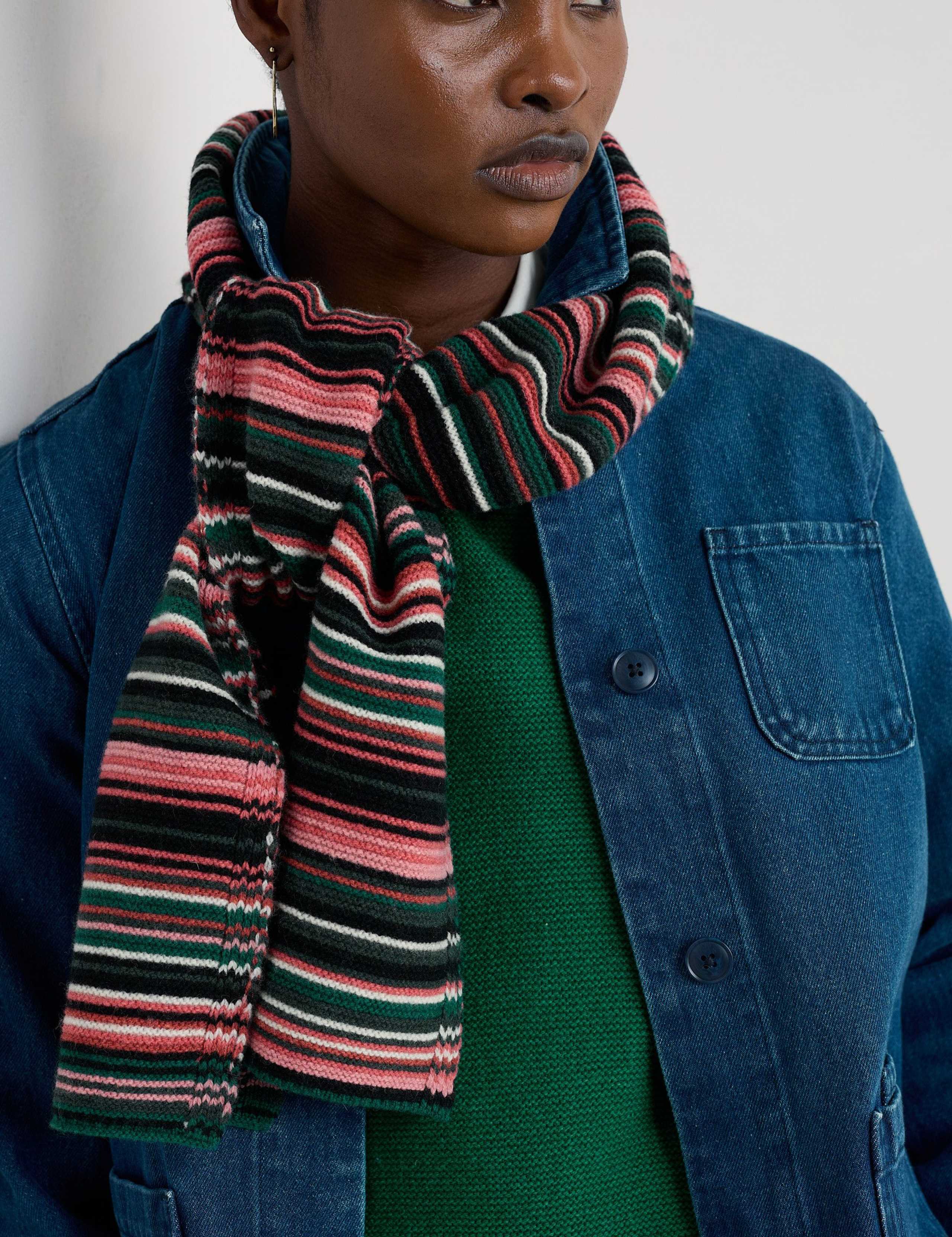 Merino Wool Rich Striped Scarf 4 of 5