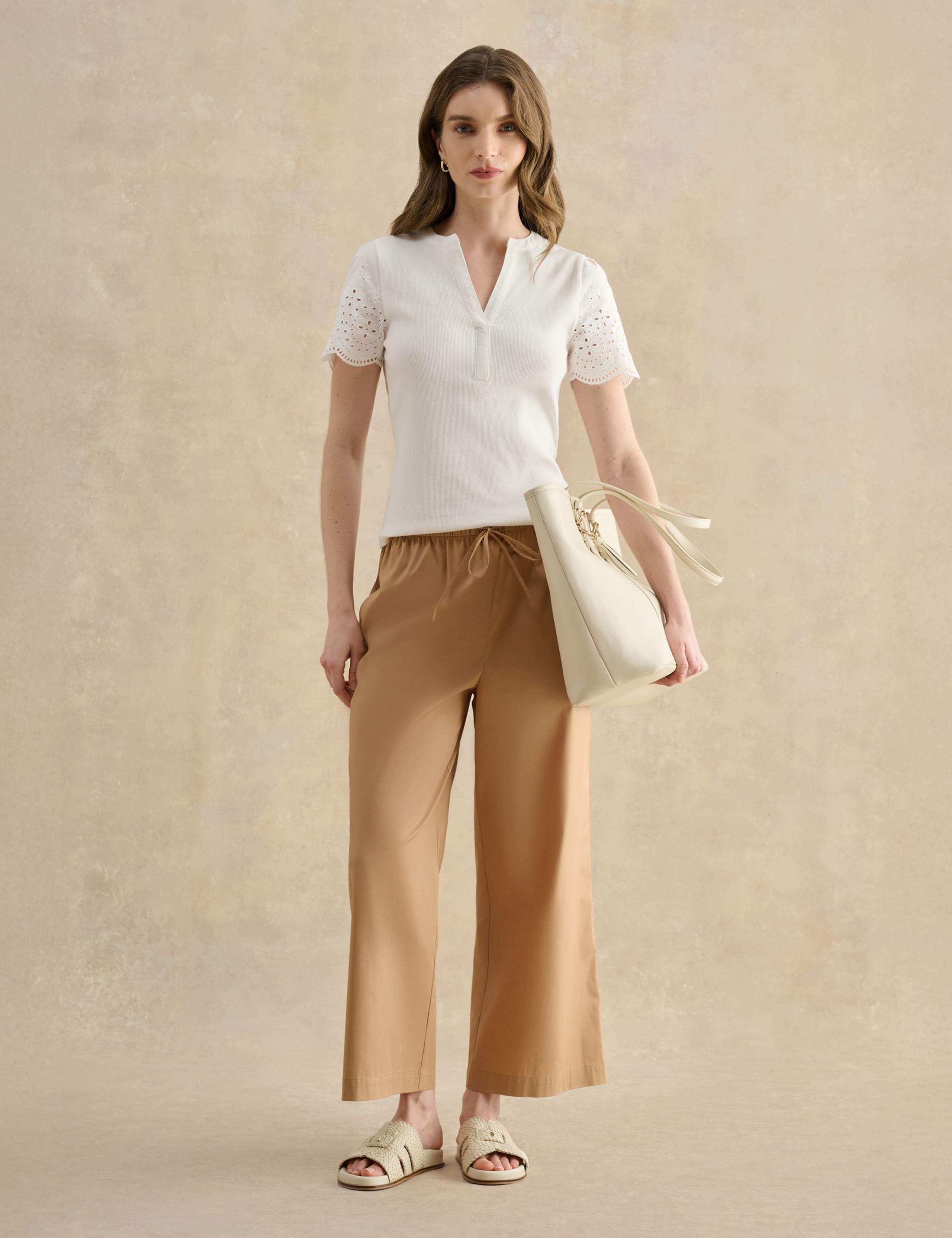 Cotton Rich Broderie Notch Neck Top 3 of 5