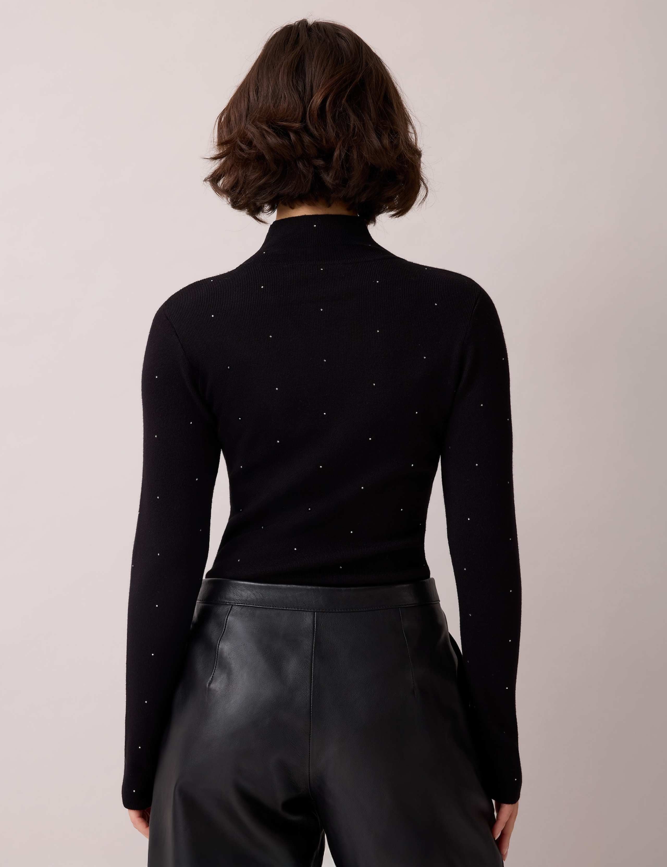 Embellished High Neck Slim Fit Jumper 3 of 6
