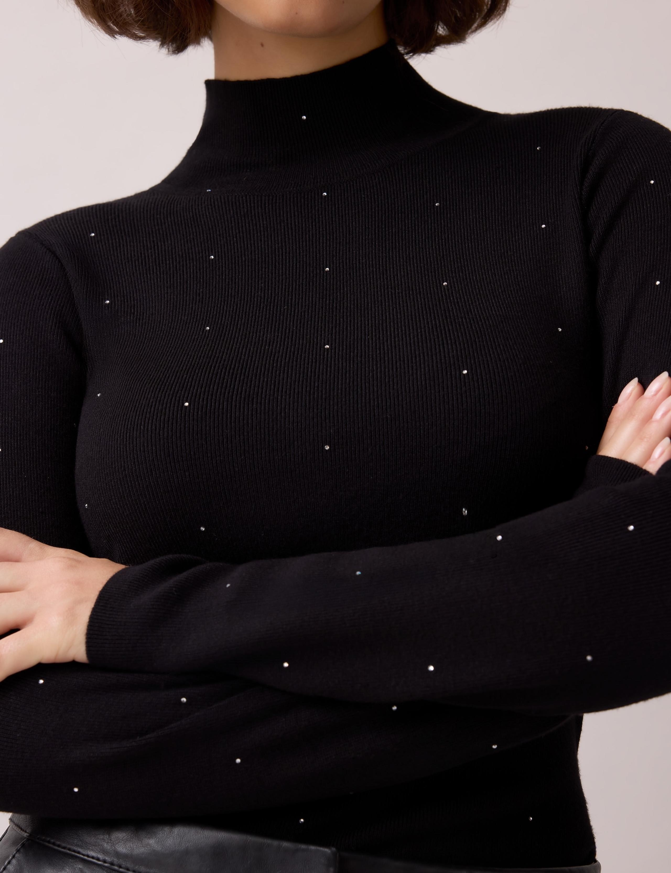 Embellished High Neck Slim Fit Jumper 4 of 6