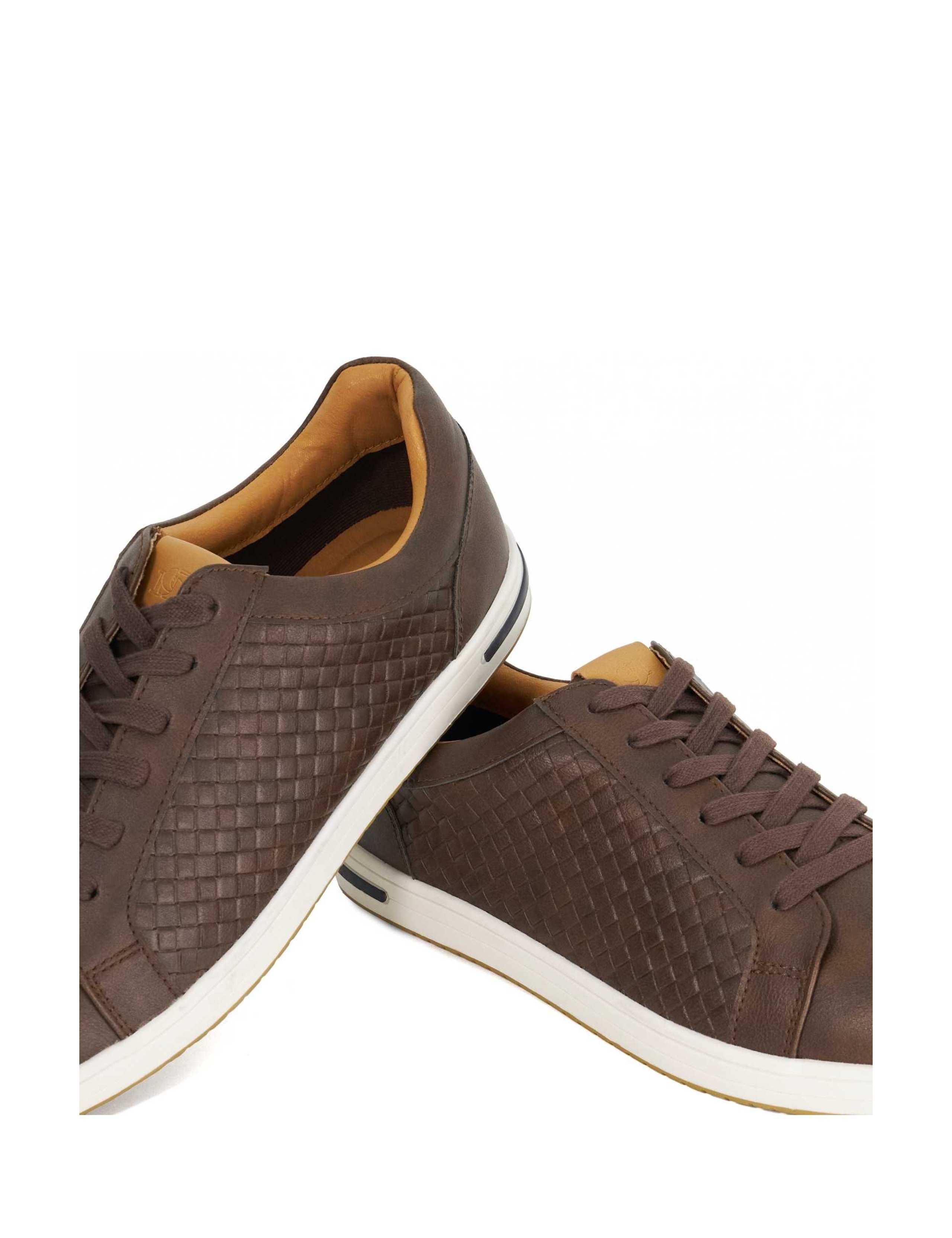 Wide Fit Faux Leather Lace Up Trainers 5 of 6