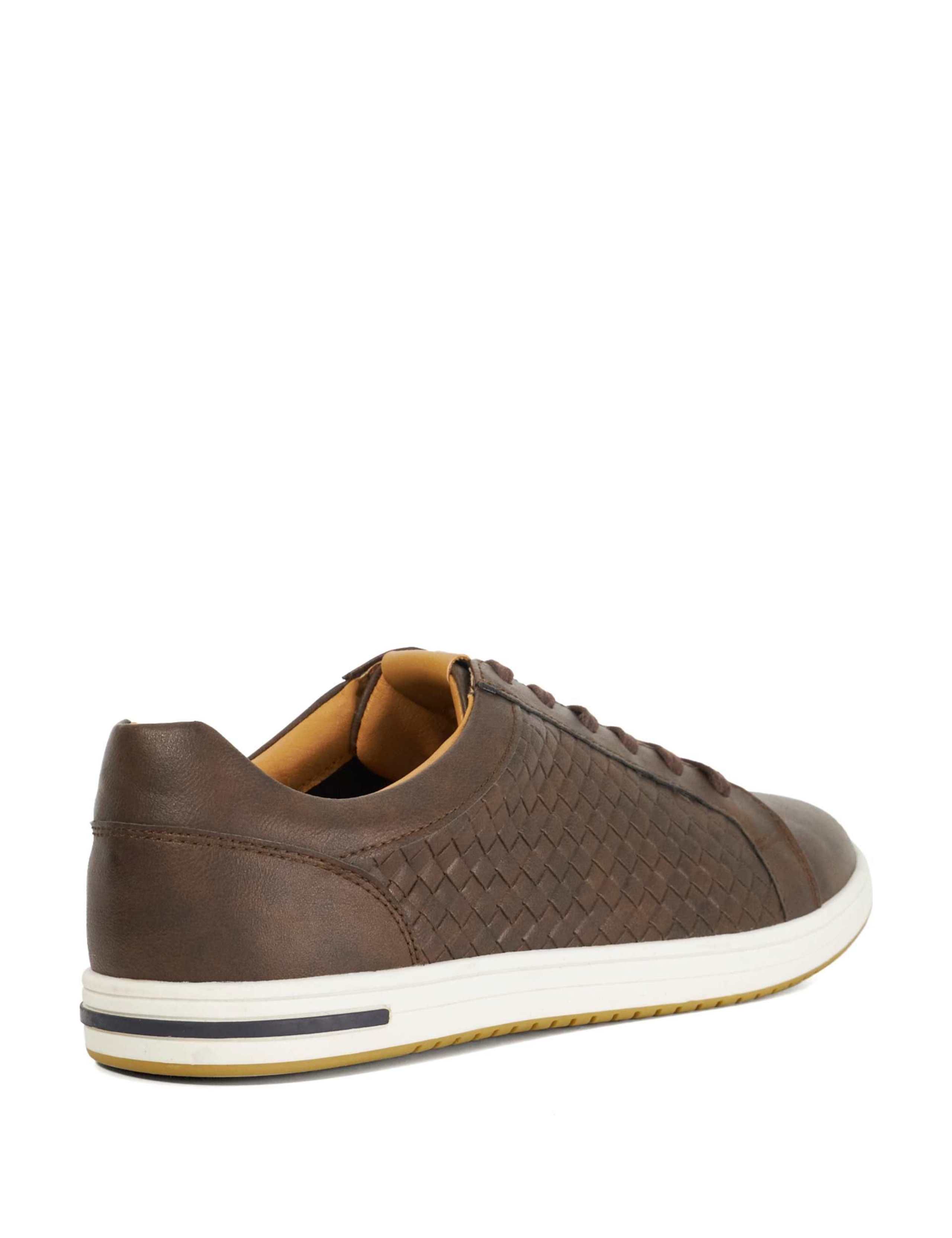 Wide Fit Faux Leather Lace Up Trainers 6 of 6