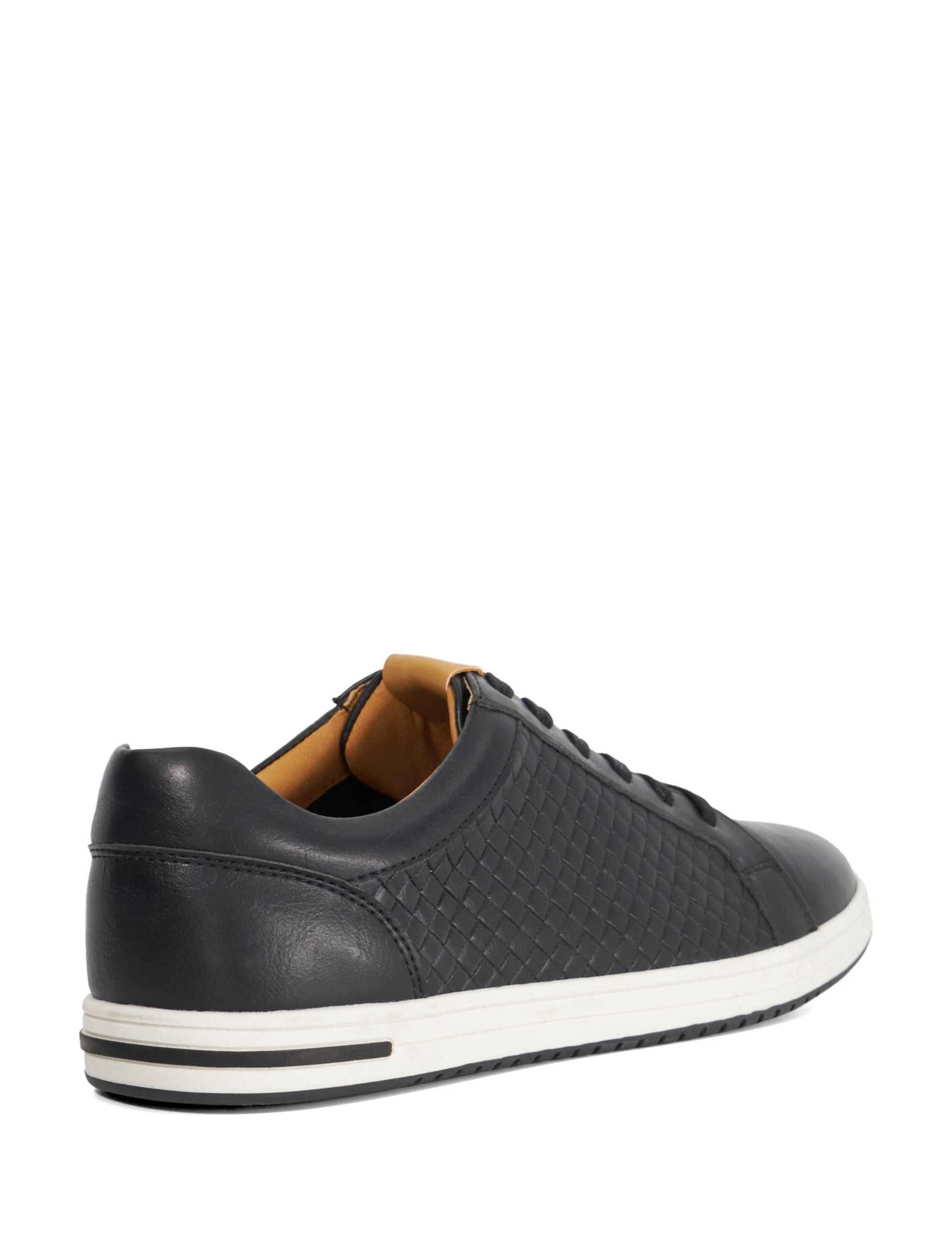 Wide Fit Faux Leather Lace Up Trainers 2 of 6