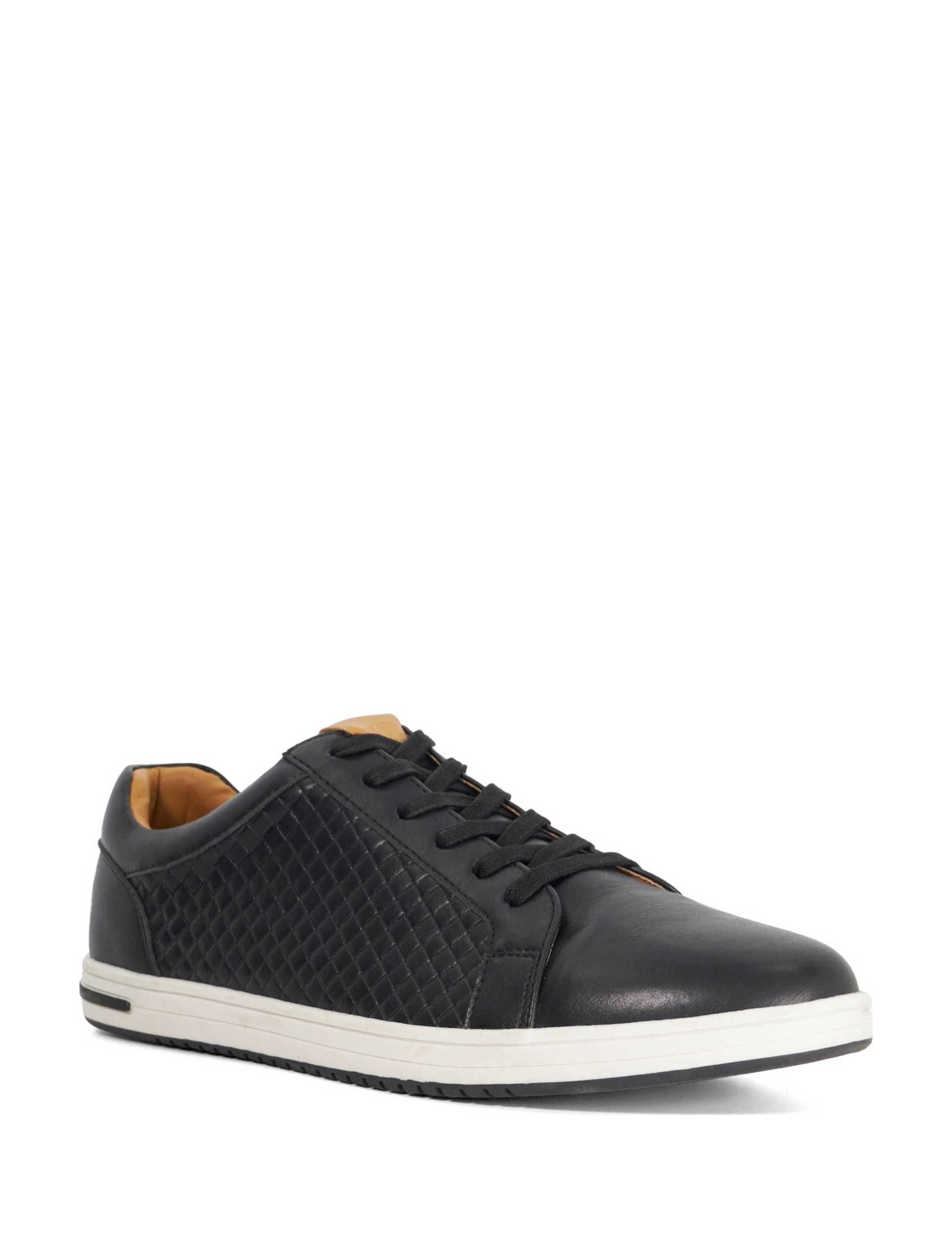 Wide Fit Faux Leather Lace Up Trainers 4 of 6