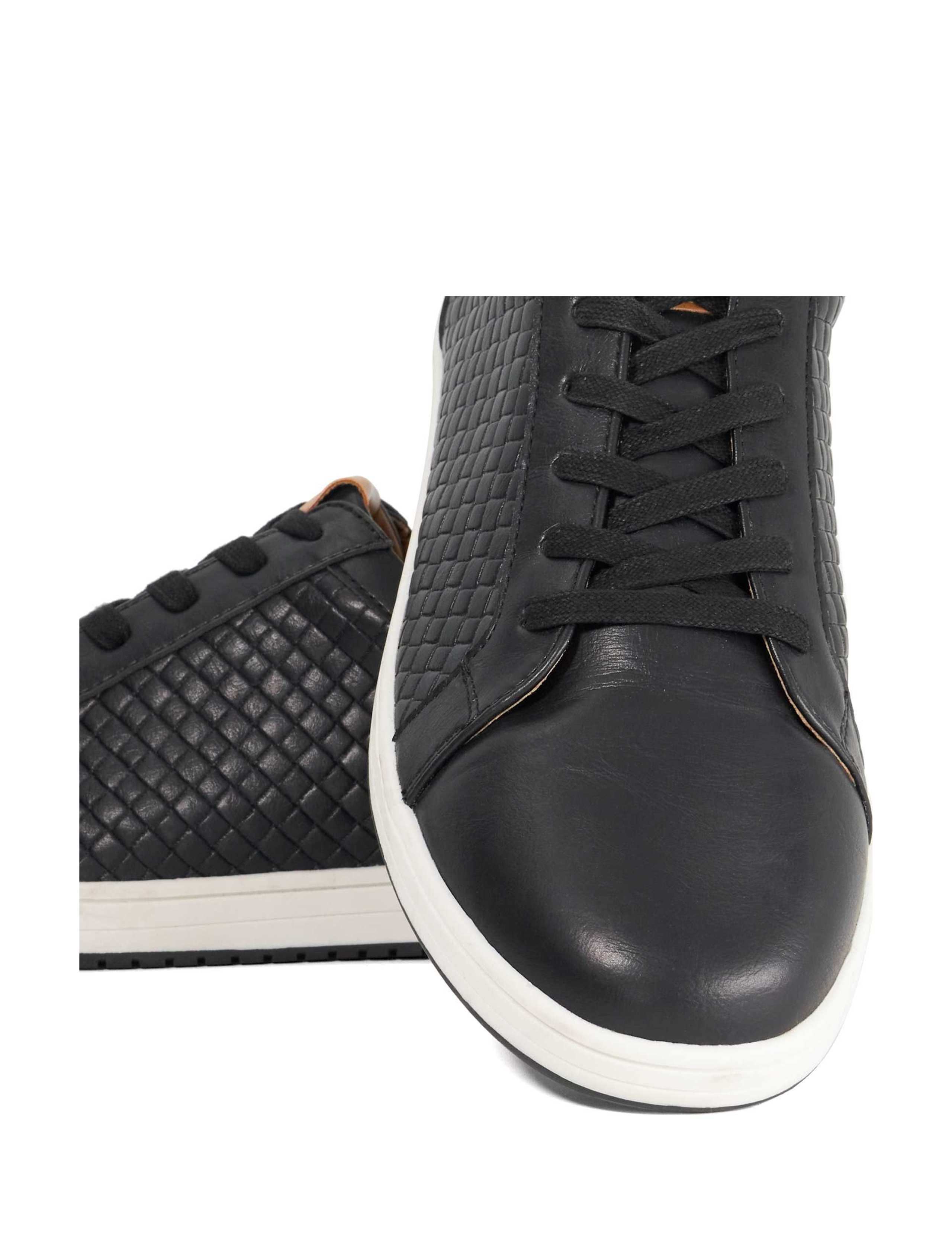 Wide Fit Faux Leather Lace Up Trainers 5 of 6
