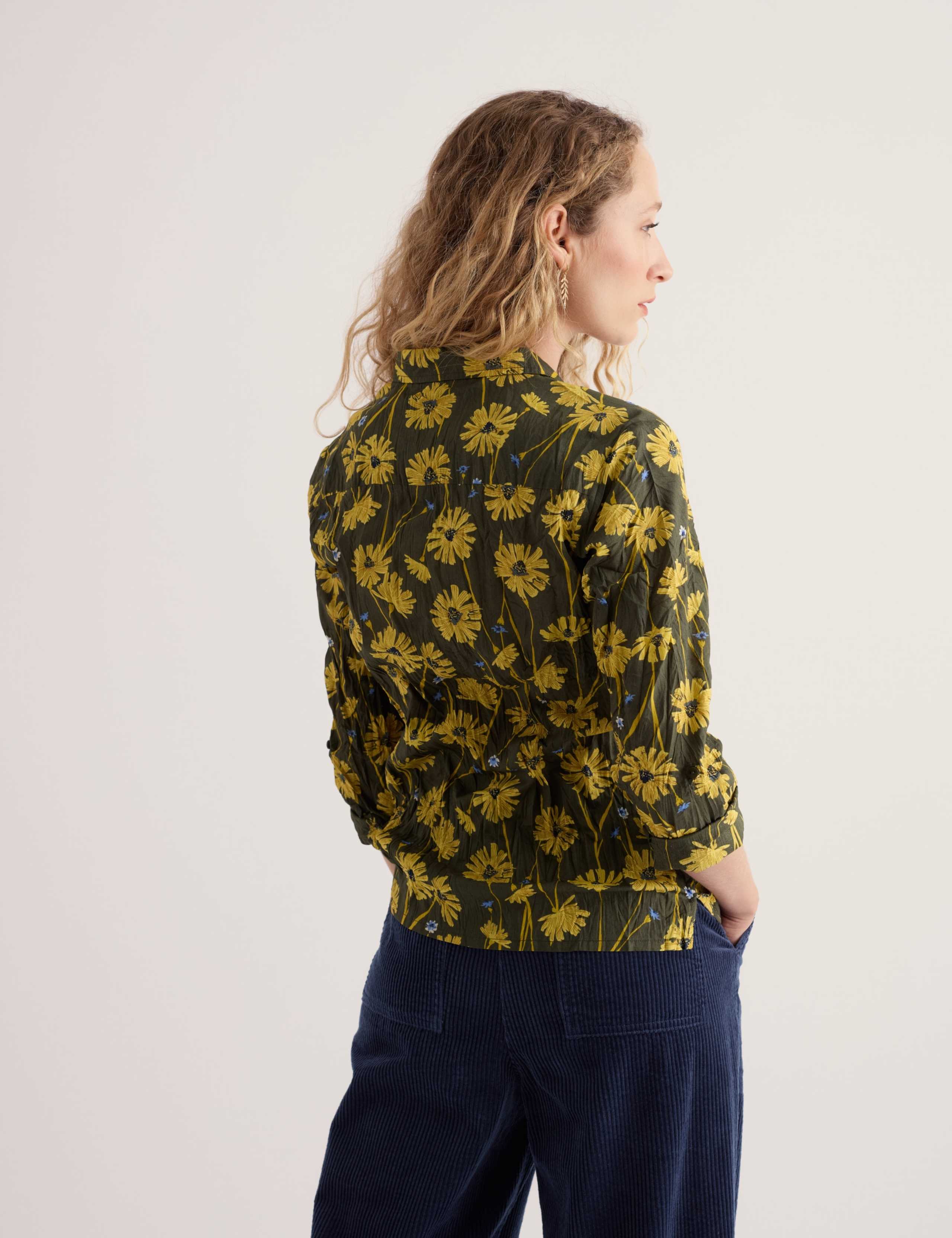 Pure Cotton Floral Crinkle Shirt 6 of 6