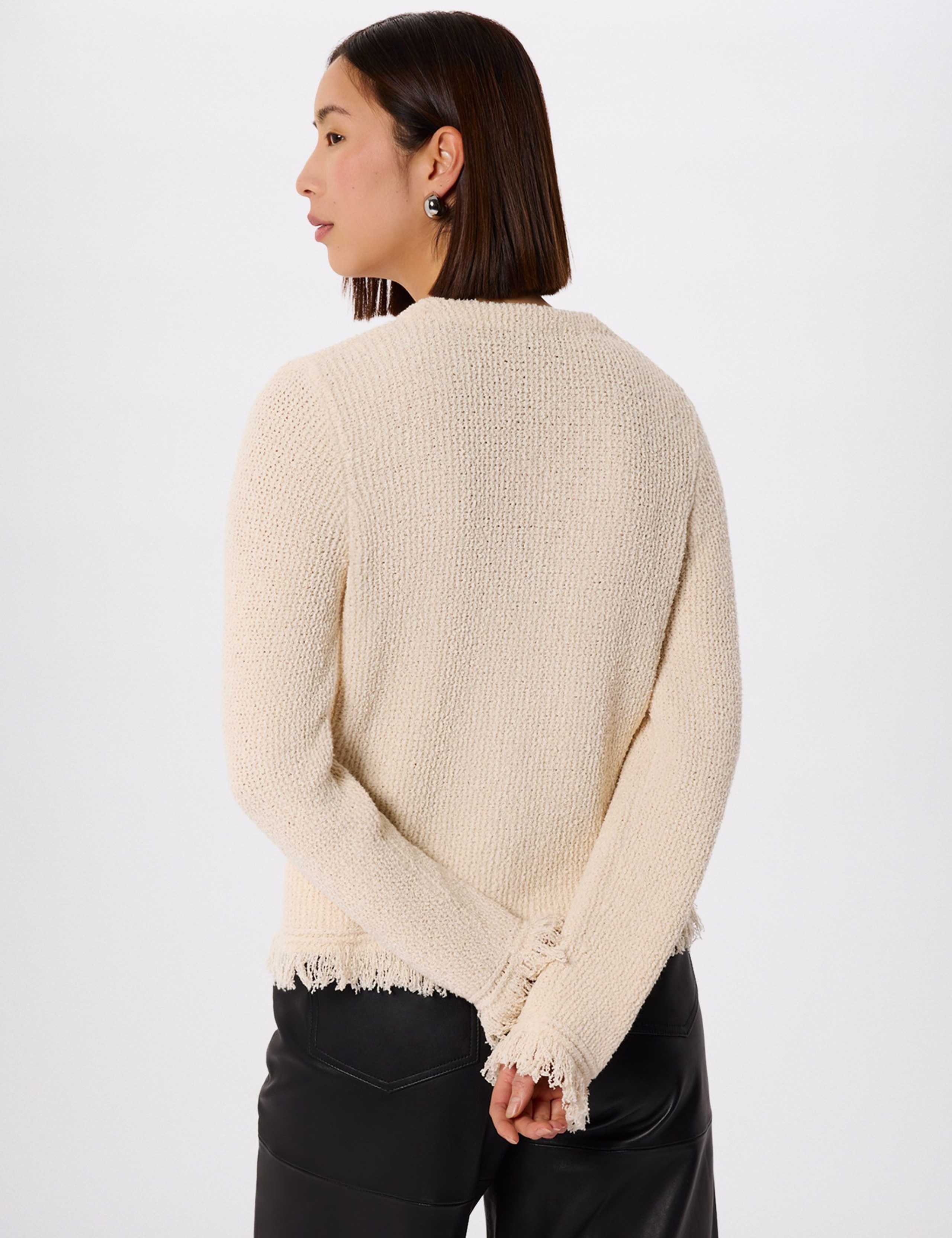 Cotton Rich Textured V-Neck Cardigan 4 of 6