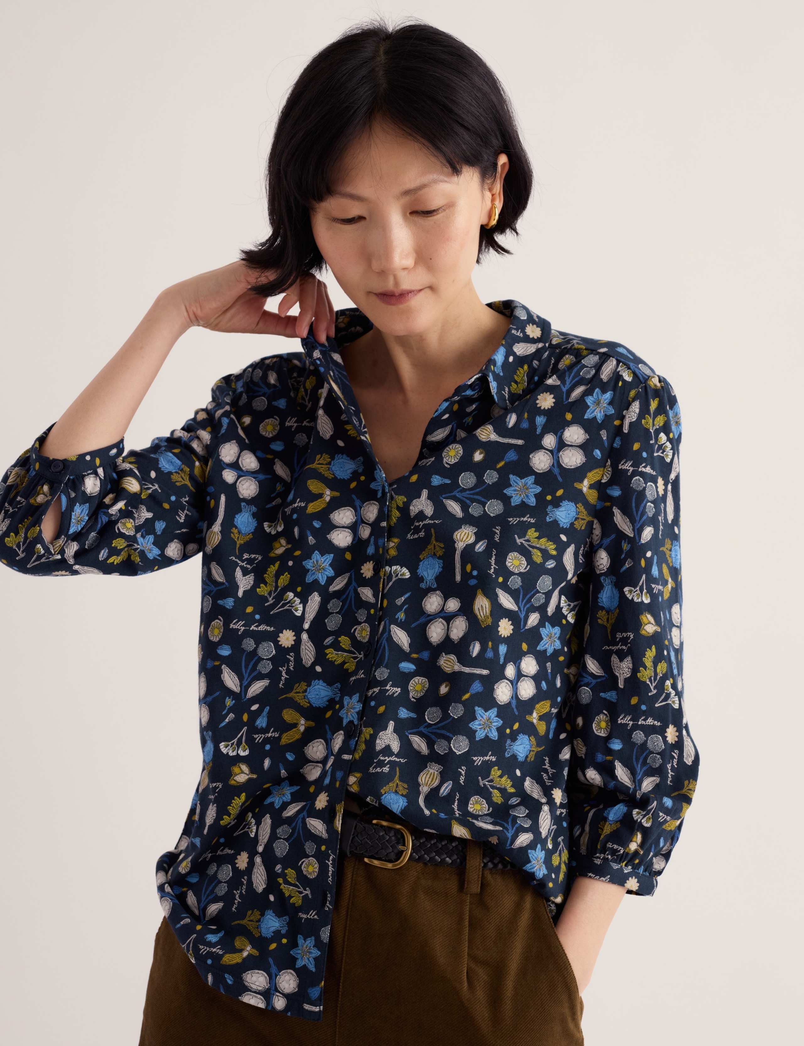 Cotton Rich Floral Collared Shirt 2 of 2