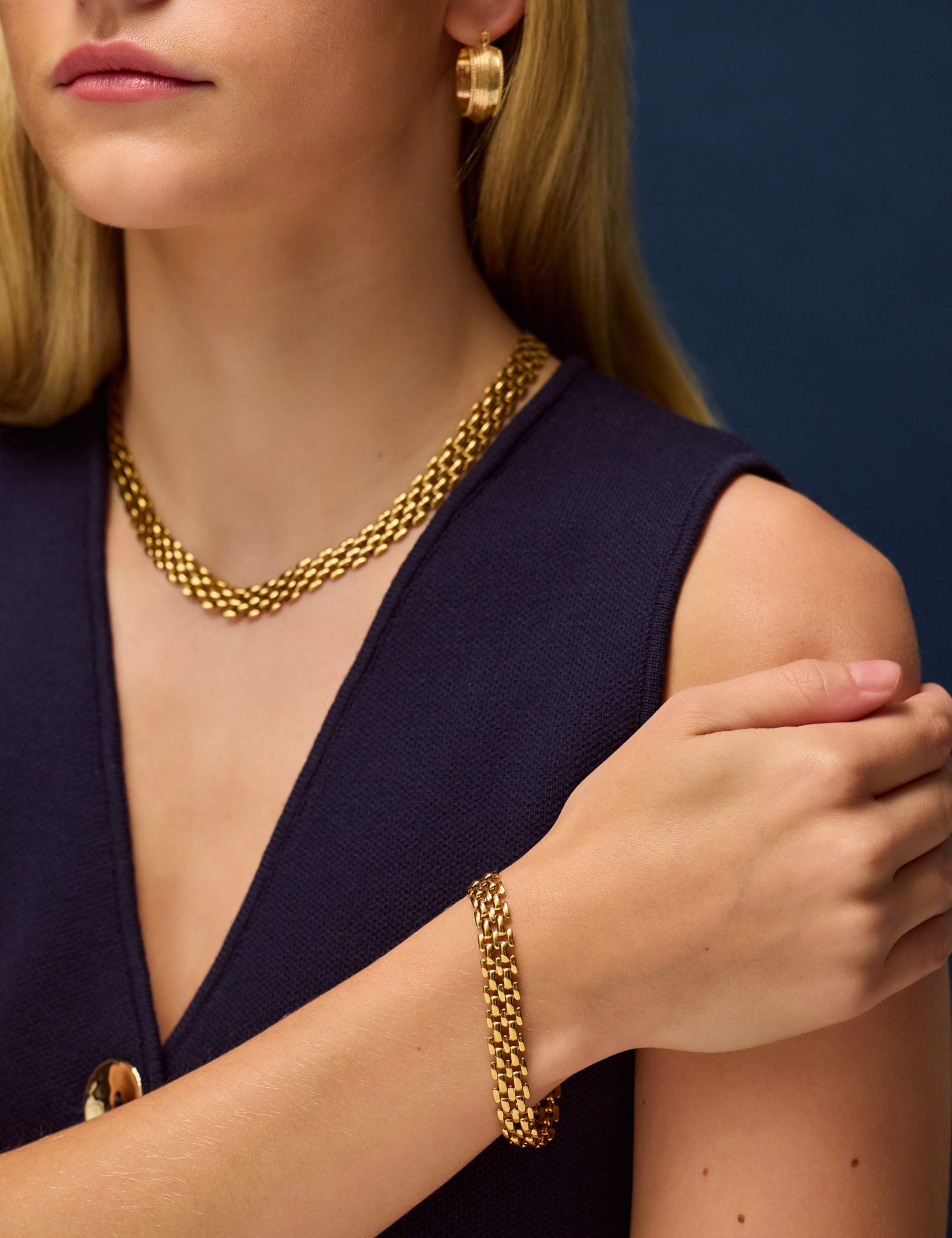 14ct Gold Plated Watch Link Bracelet 1 of 3