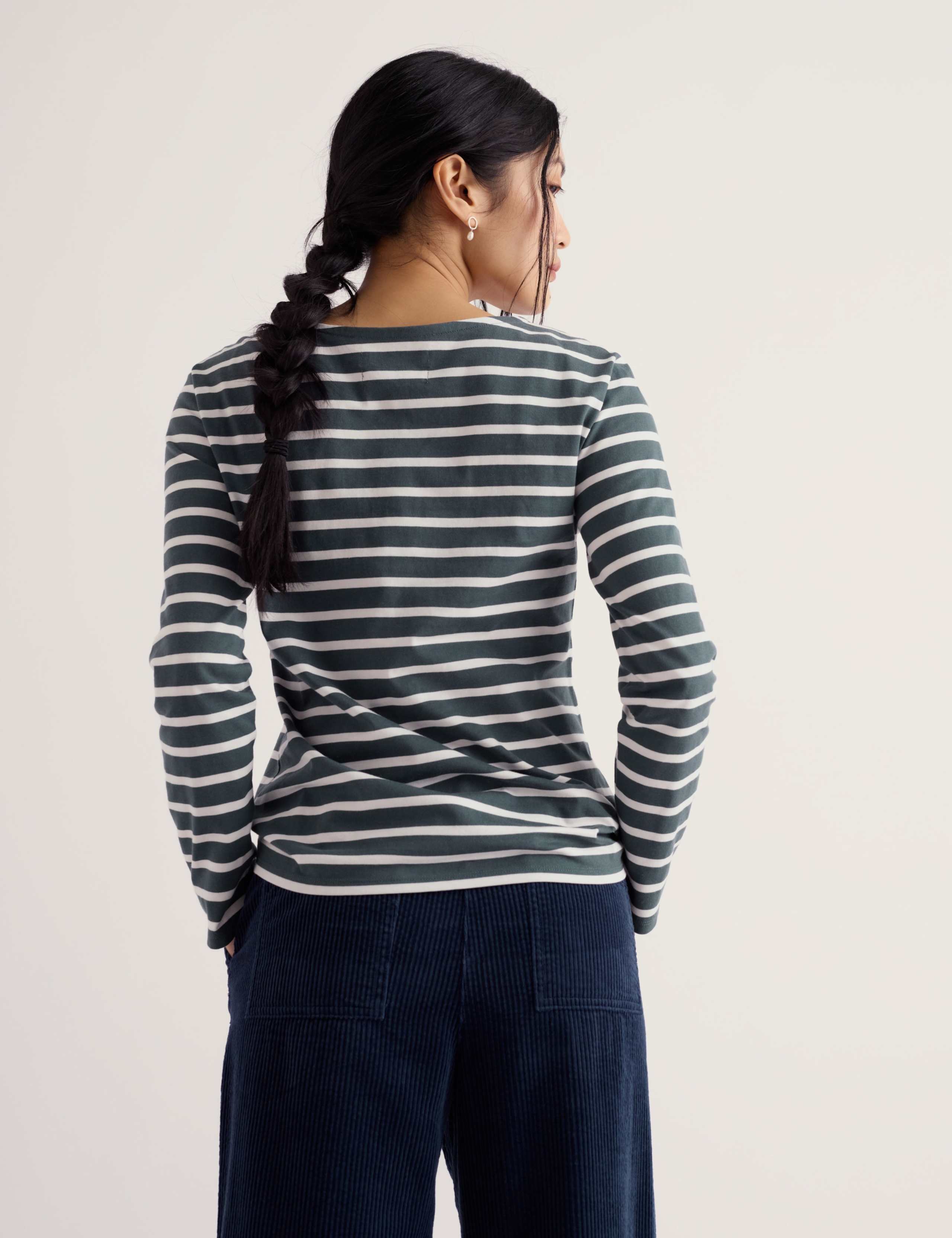 Pure Cotton Striped Crew Neck T-Shirt 3 of 5