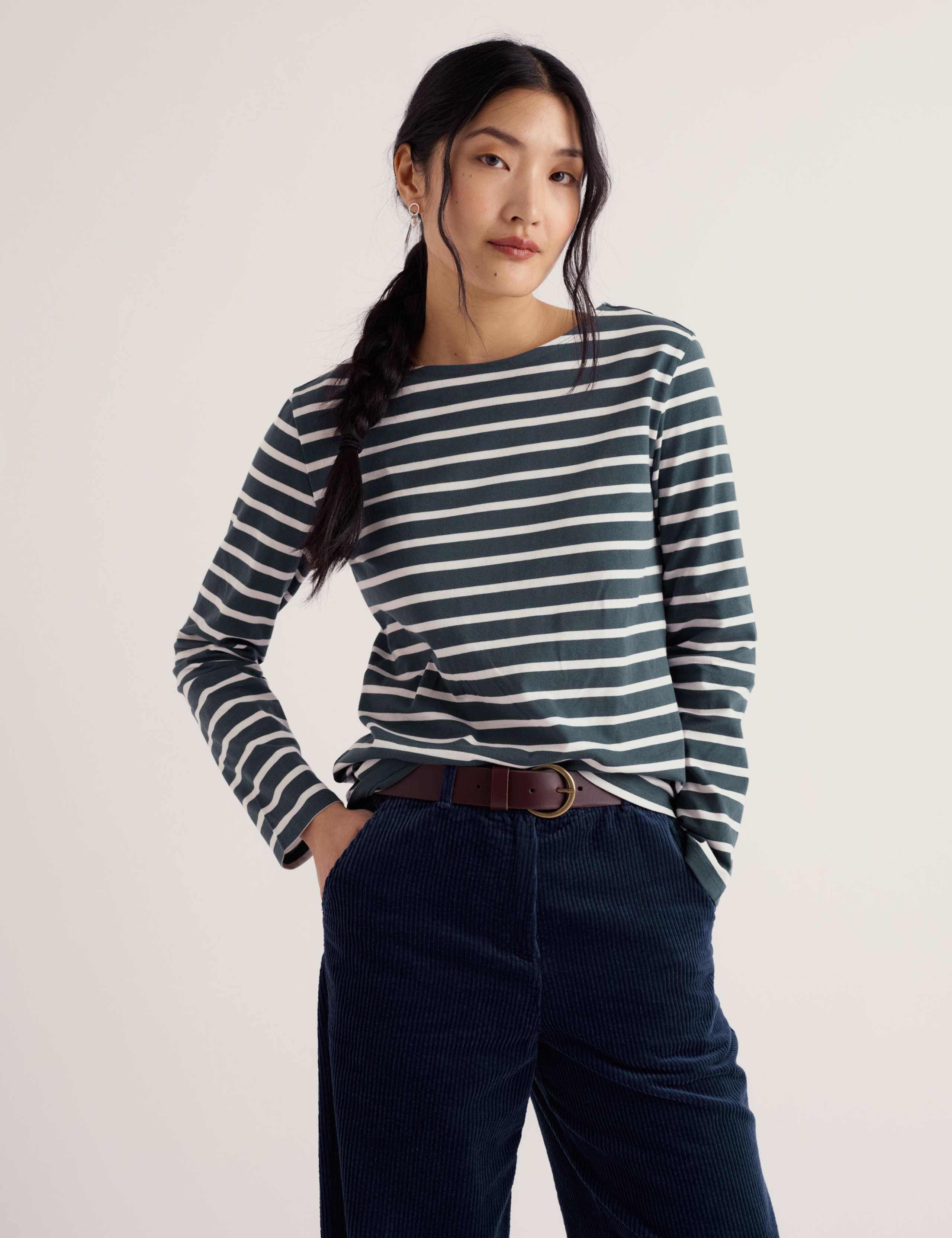 Pure Cotton Striped Crew Neck T-Shirt 5 of 5