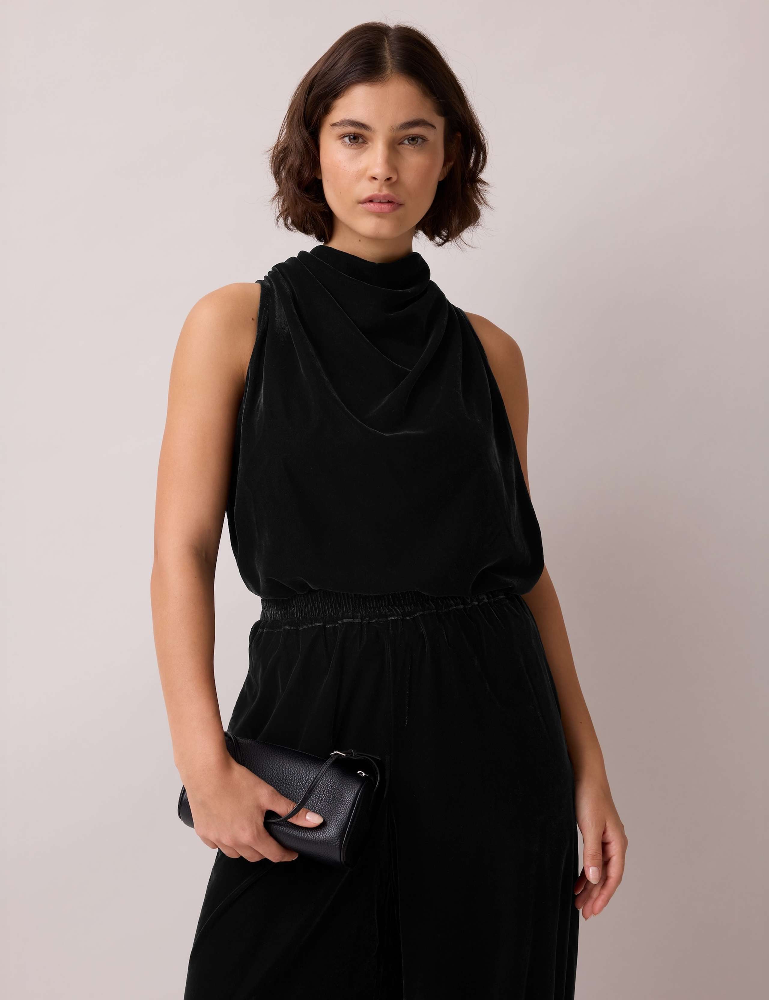 Velvet Cowl Neck Regular Fit Vest 5 of 5