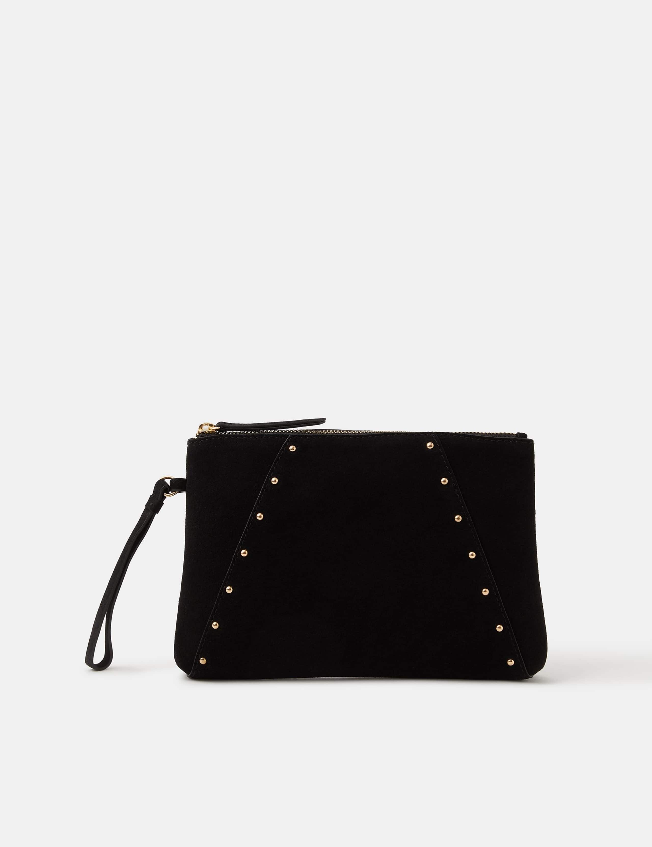 Suede Studded Clutch Bag 1 of 4