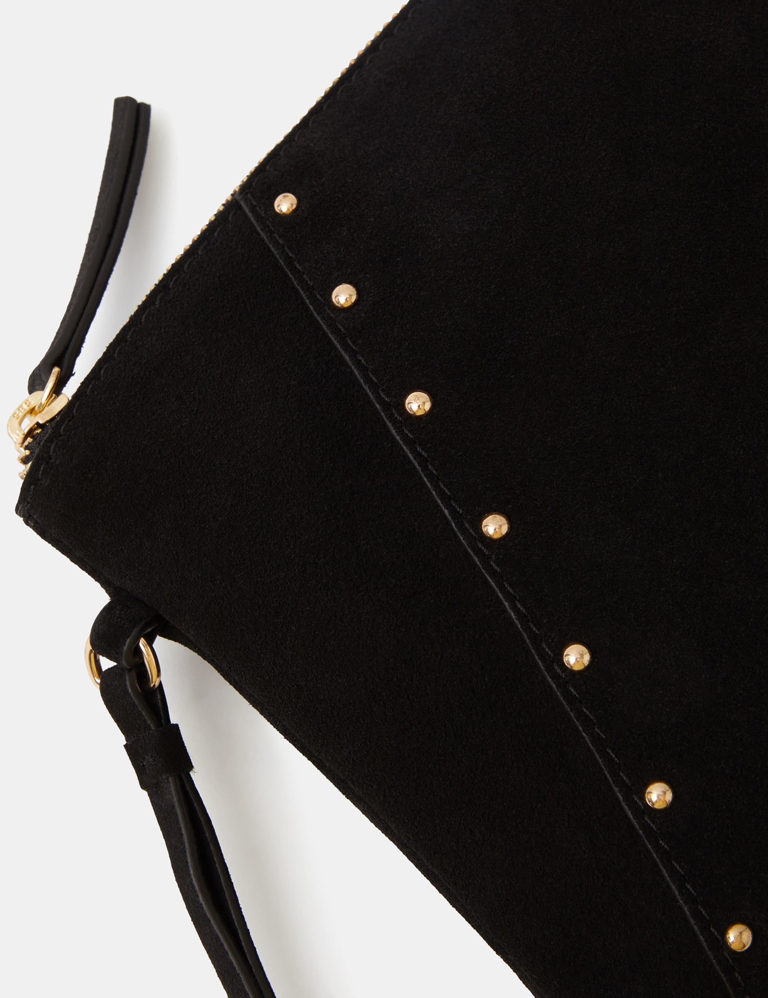 Suede Studded Clutch Bag 3 of 4