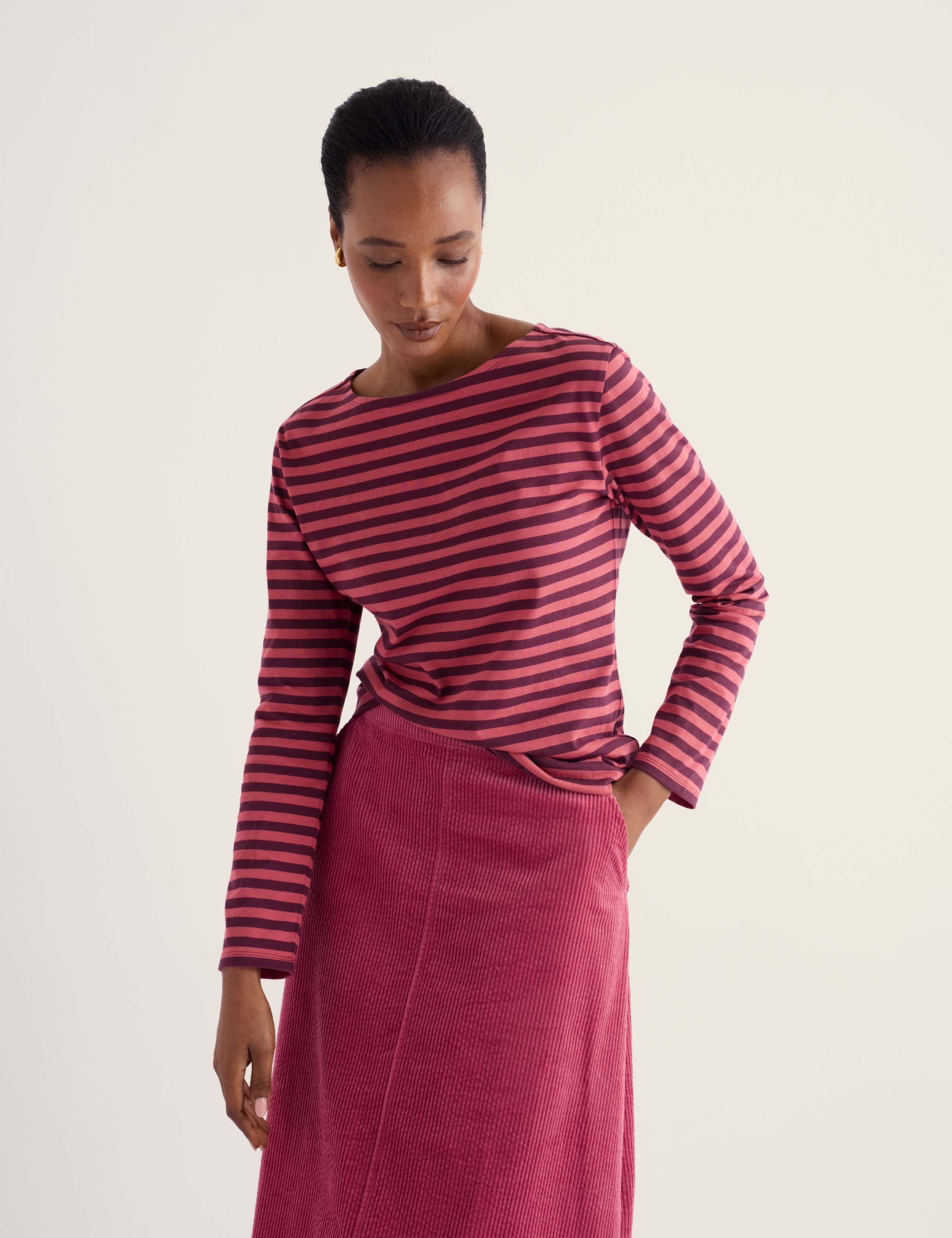 Pure Cotton Striped Crew Neck Top 3 of 5
