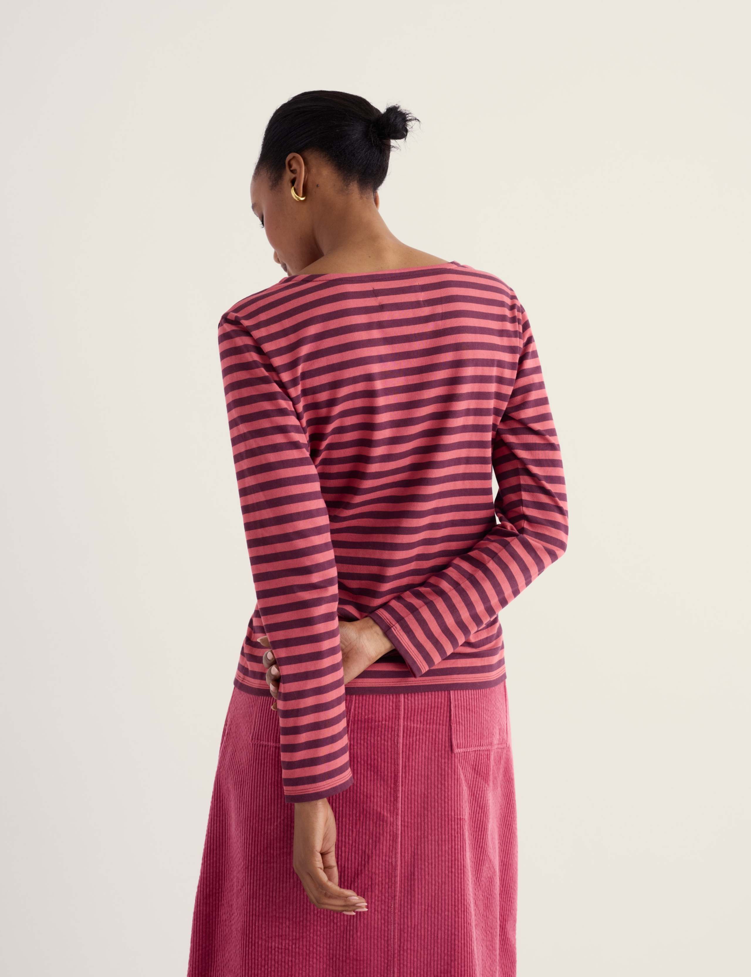 Pure Cotton Striped Crew Neck Top 4 of 5
