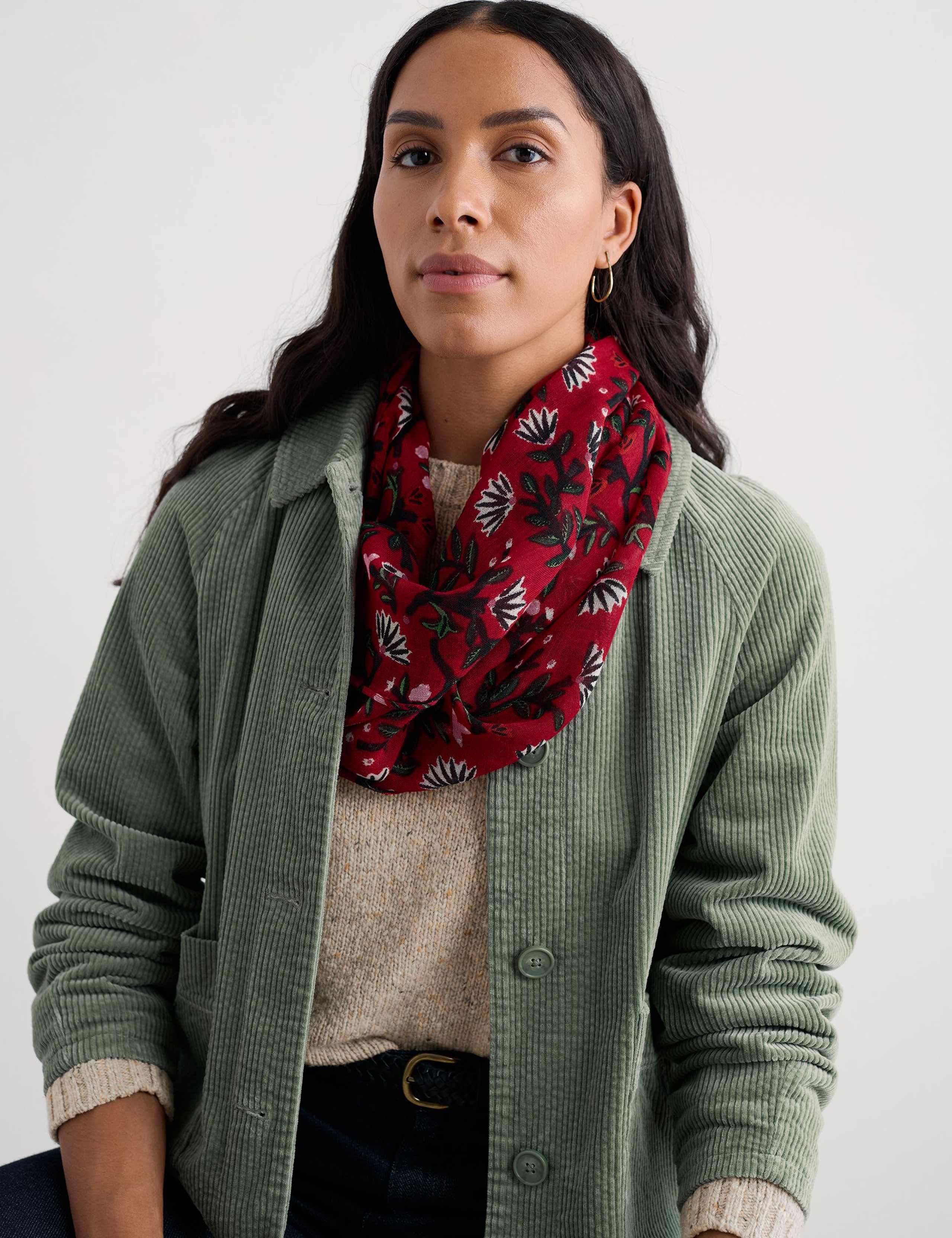 Pure Wool Floral Snood 1 of 4