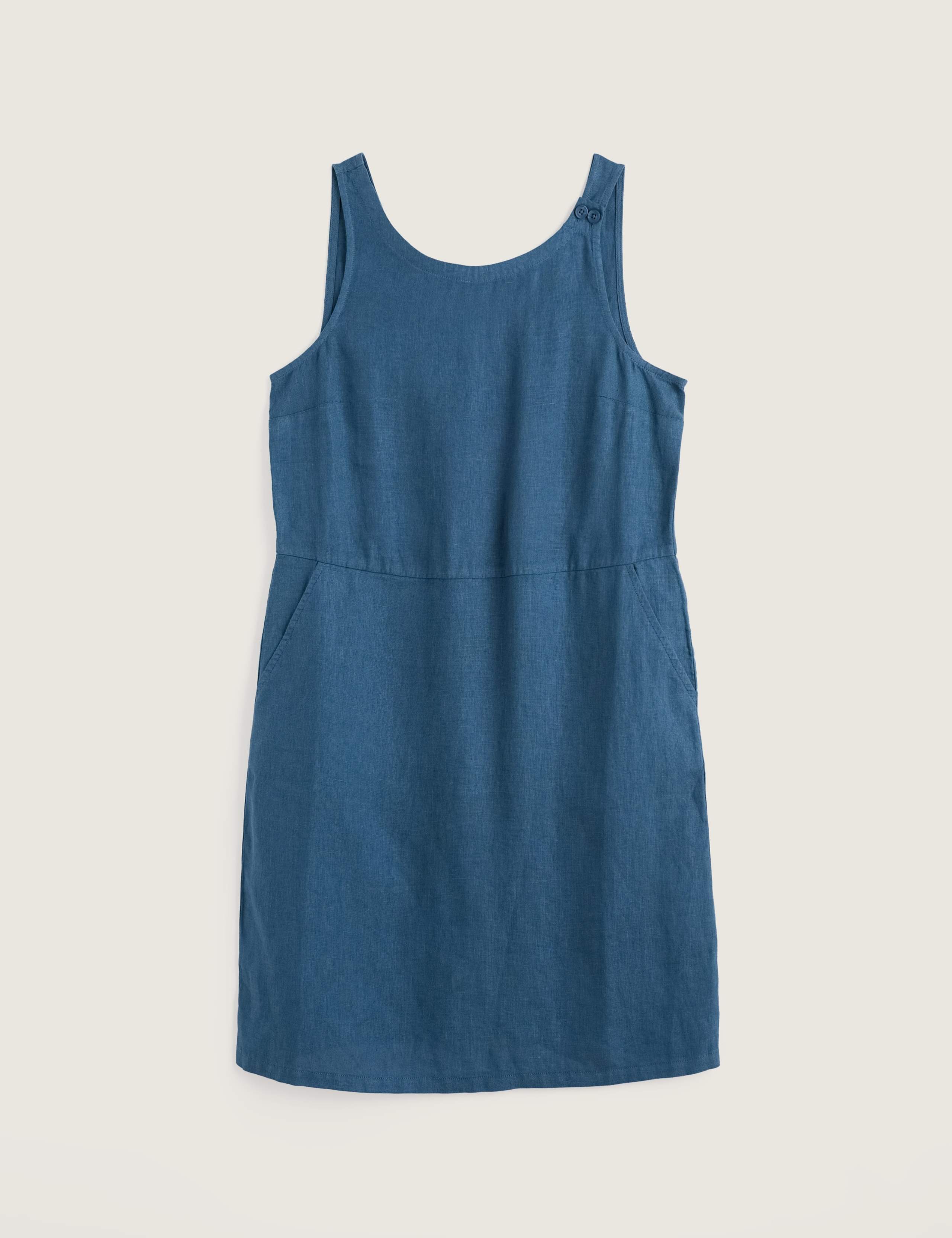 Pure Linen Knee Length Shift Dress 2 of 5