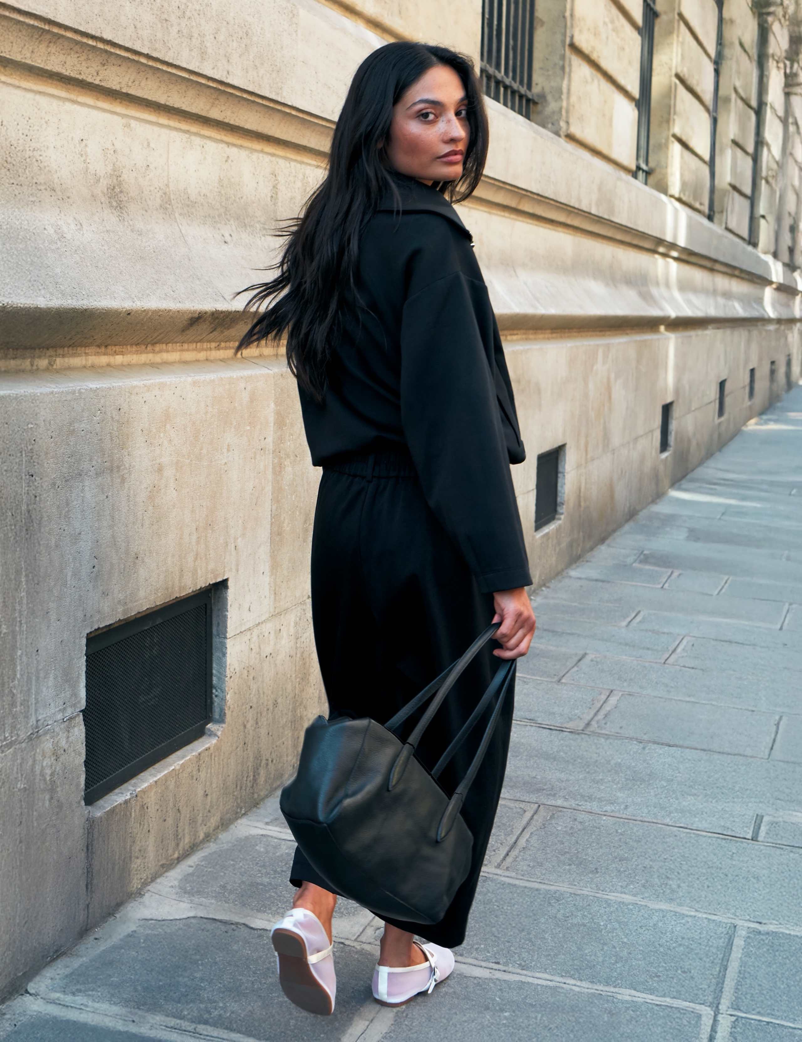 Cotton Rich Elasticated Waist Wide Leg Trousers 2 of 4