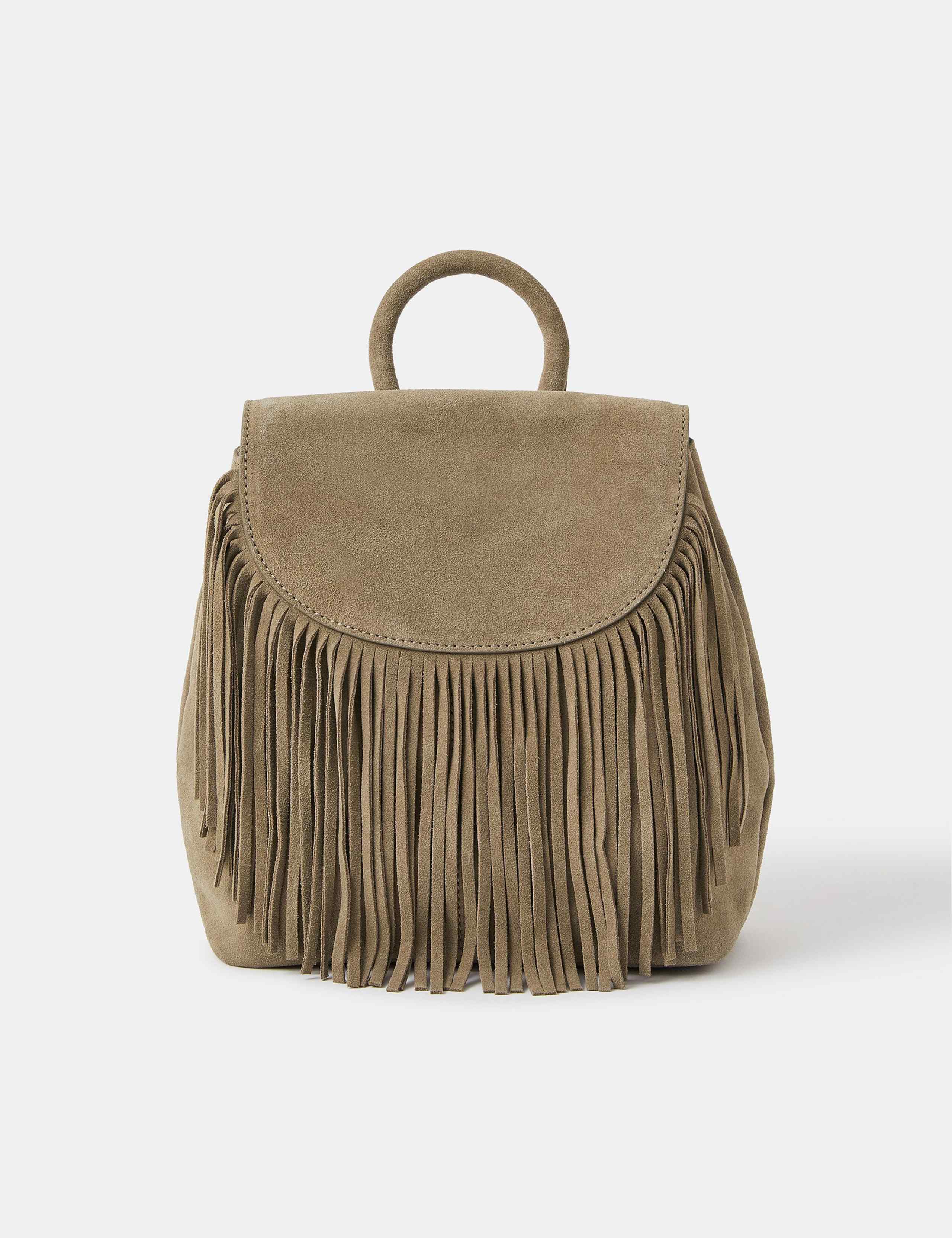 Suede Fringed Backpack 1 of 4