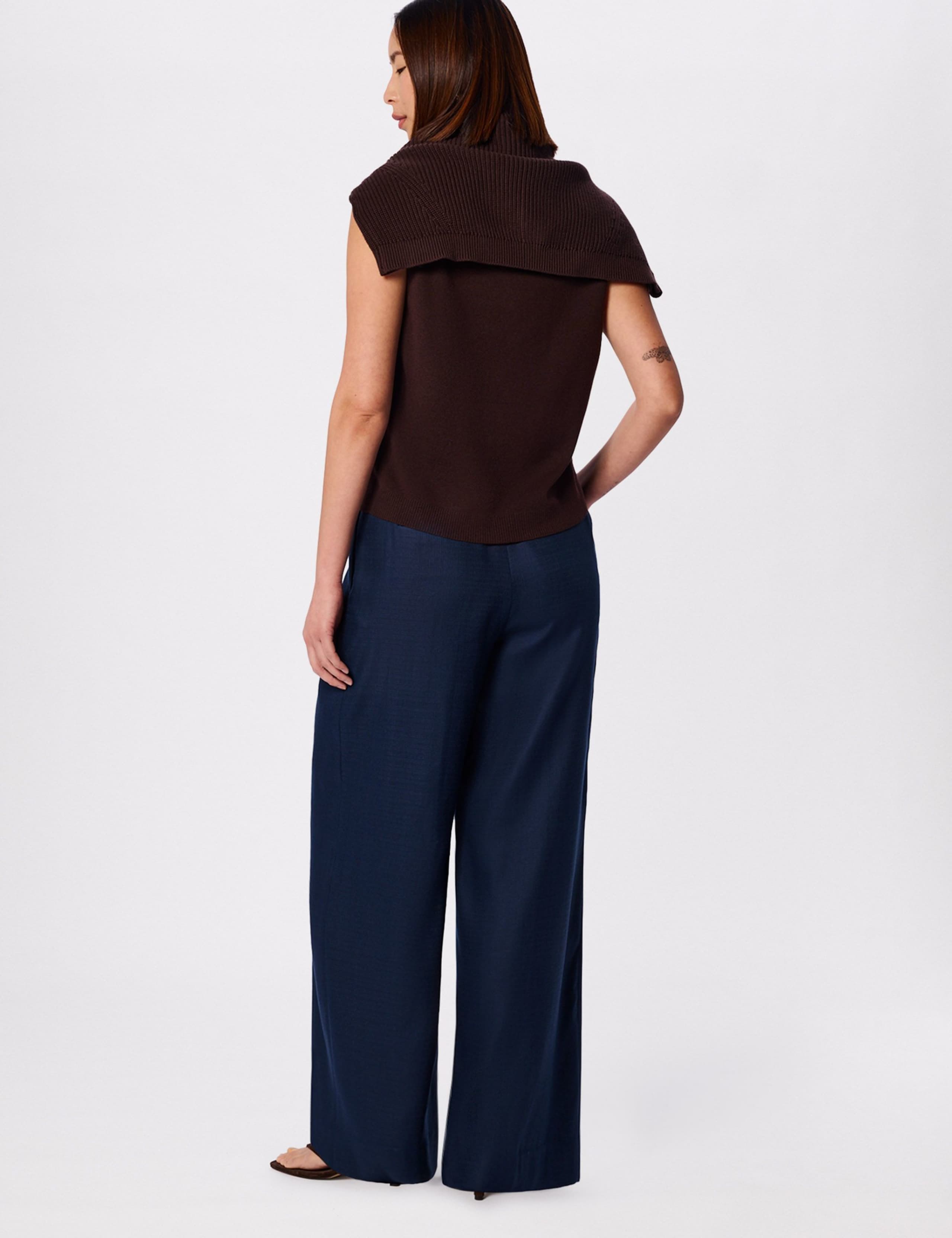Pure Lyocell Hopsack Wide Leg Trousers 4 of 6