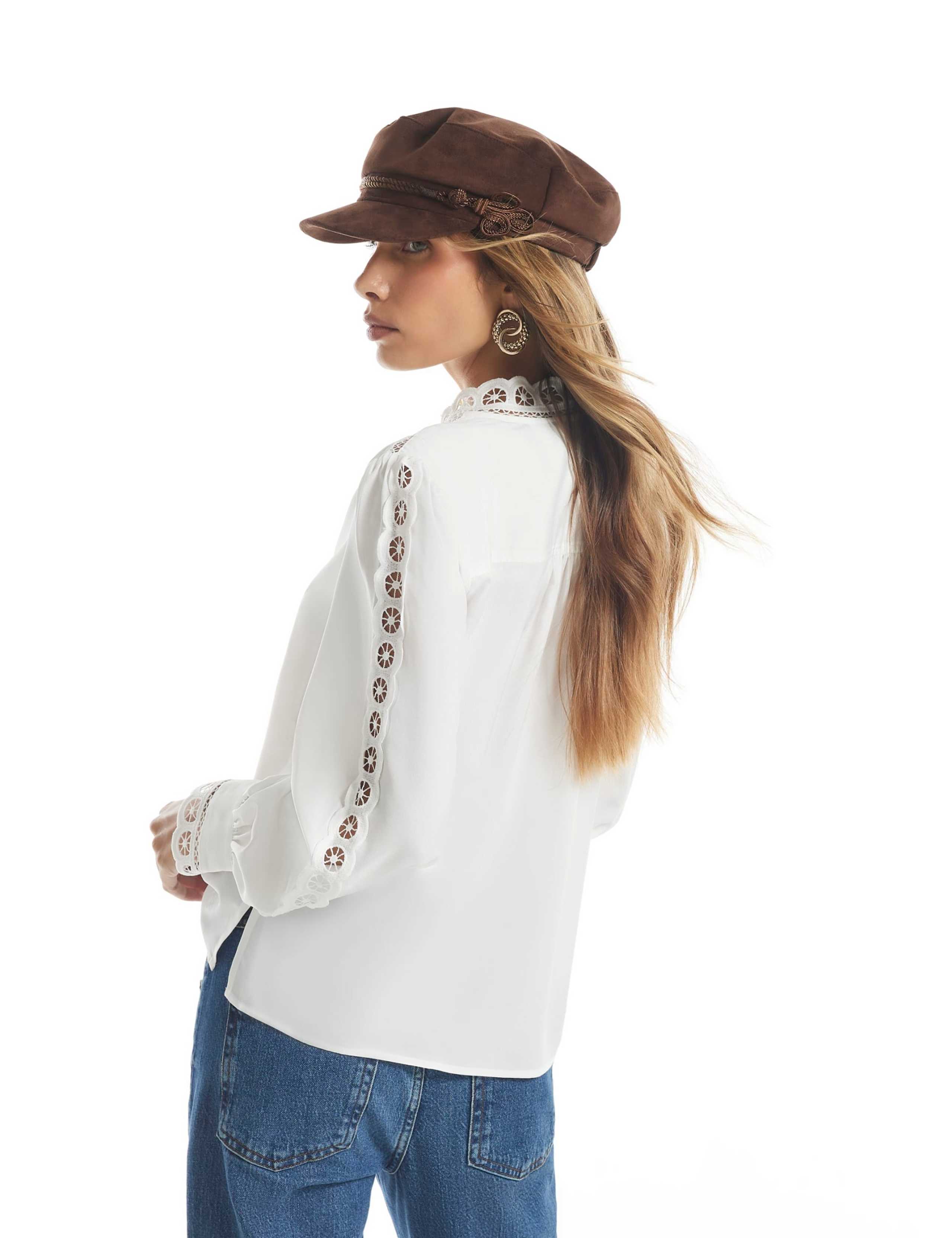 V Neck Relaxed Button Through Blouse 2 of 6