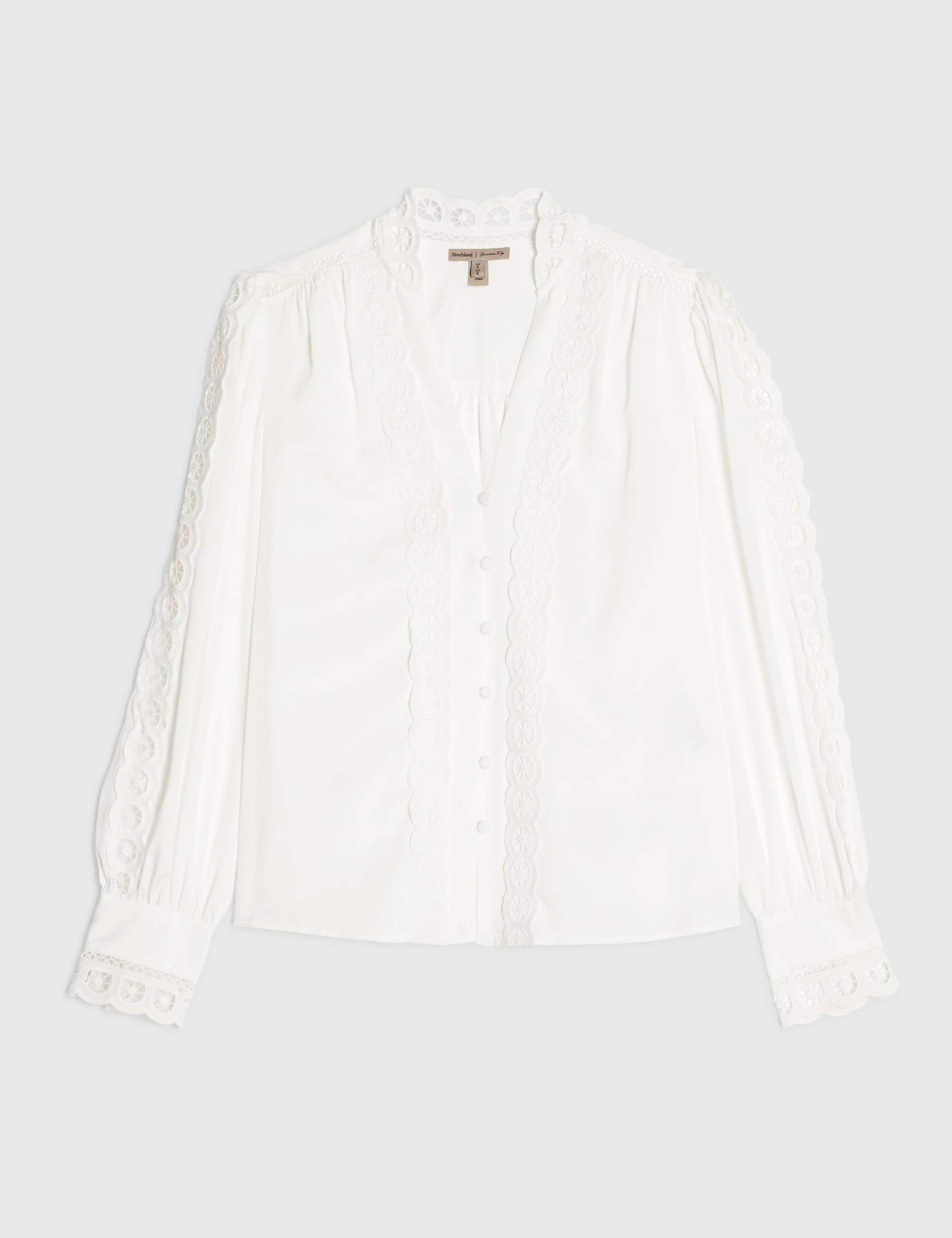 V Neck Relaxed Button Through Blouse 5 of 6