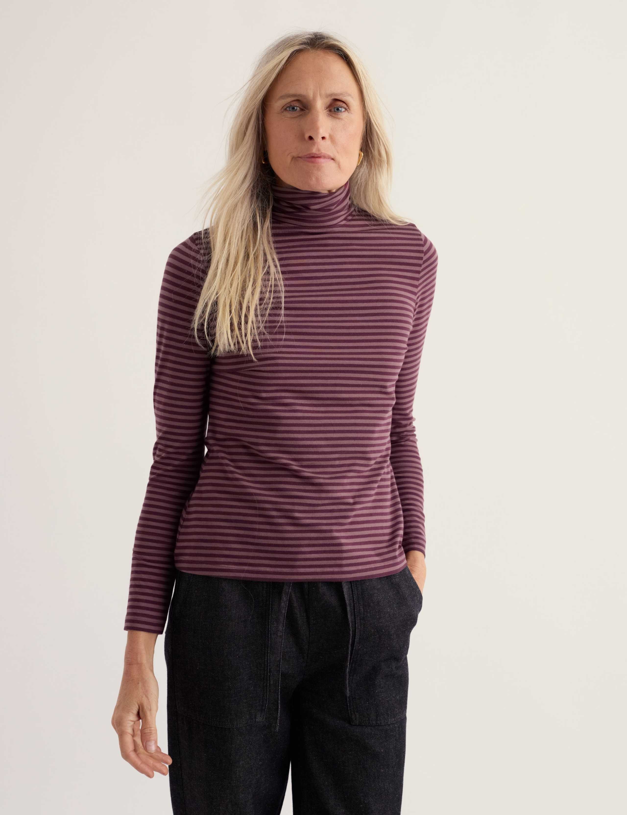 Cotton Rich Striped Roll Neck Top 5 of 5