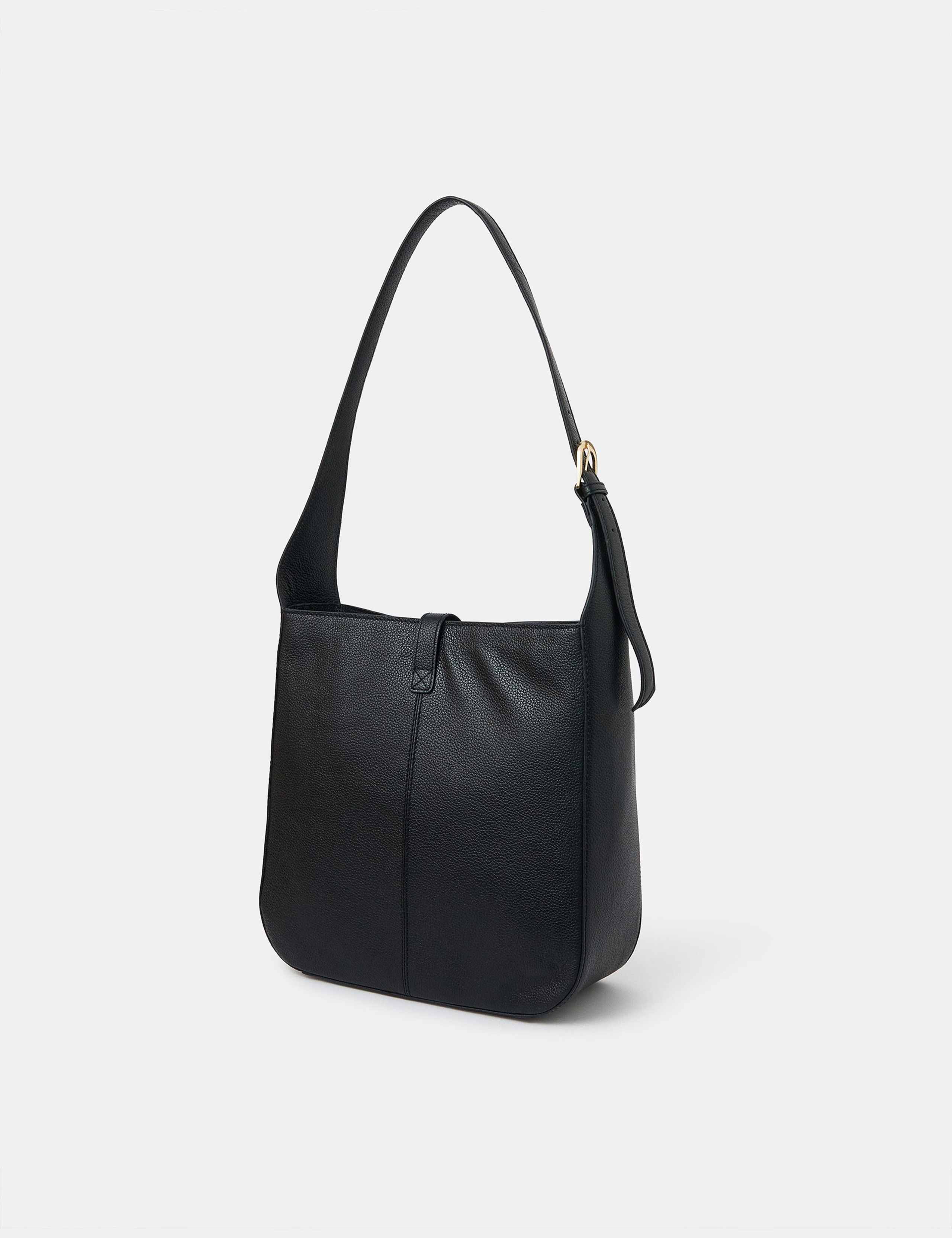 Leather Clasp Detail Shoulder Bag 3 of 5