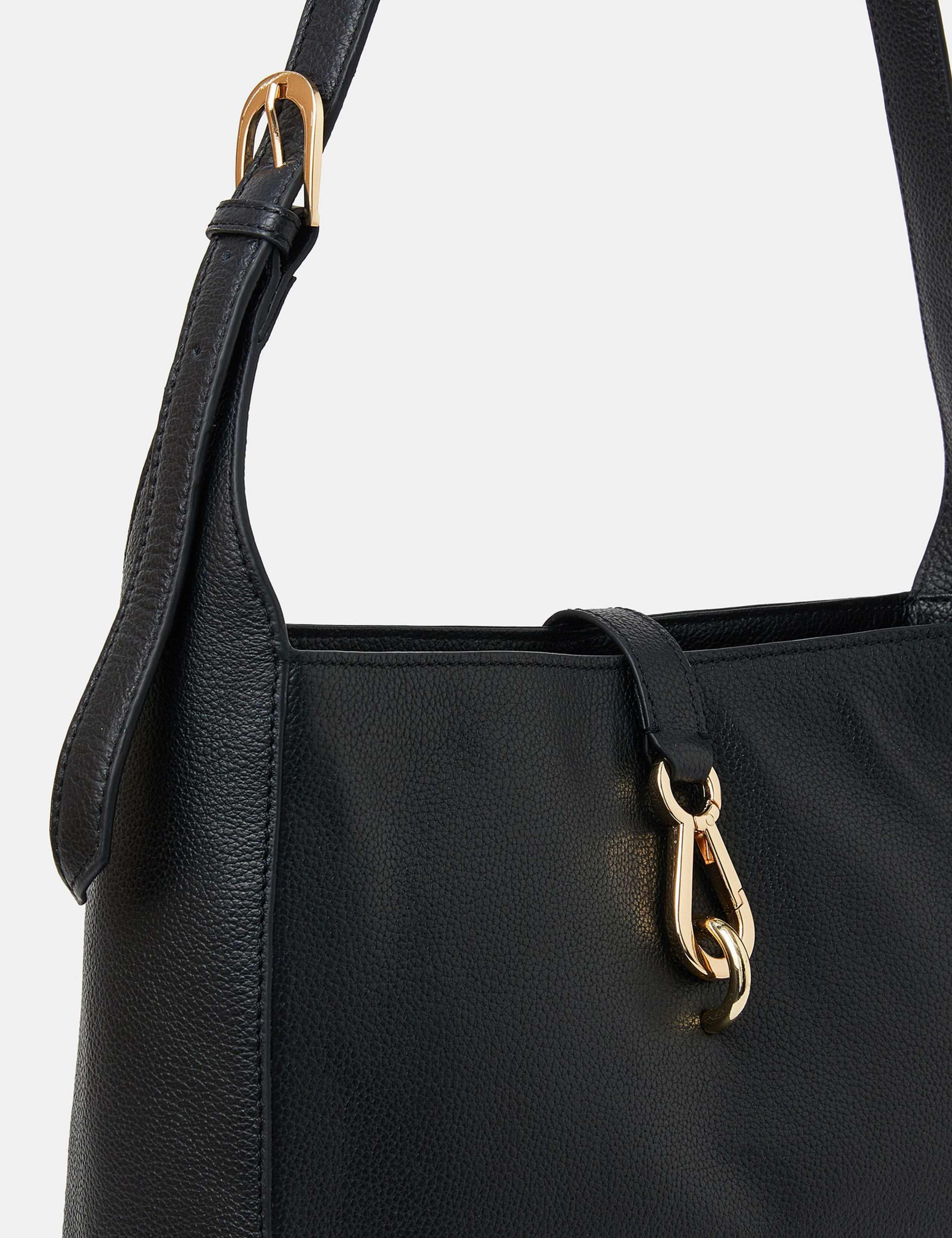 Leather Clasp Detail Shoulder Bag 5 of 5