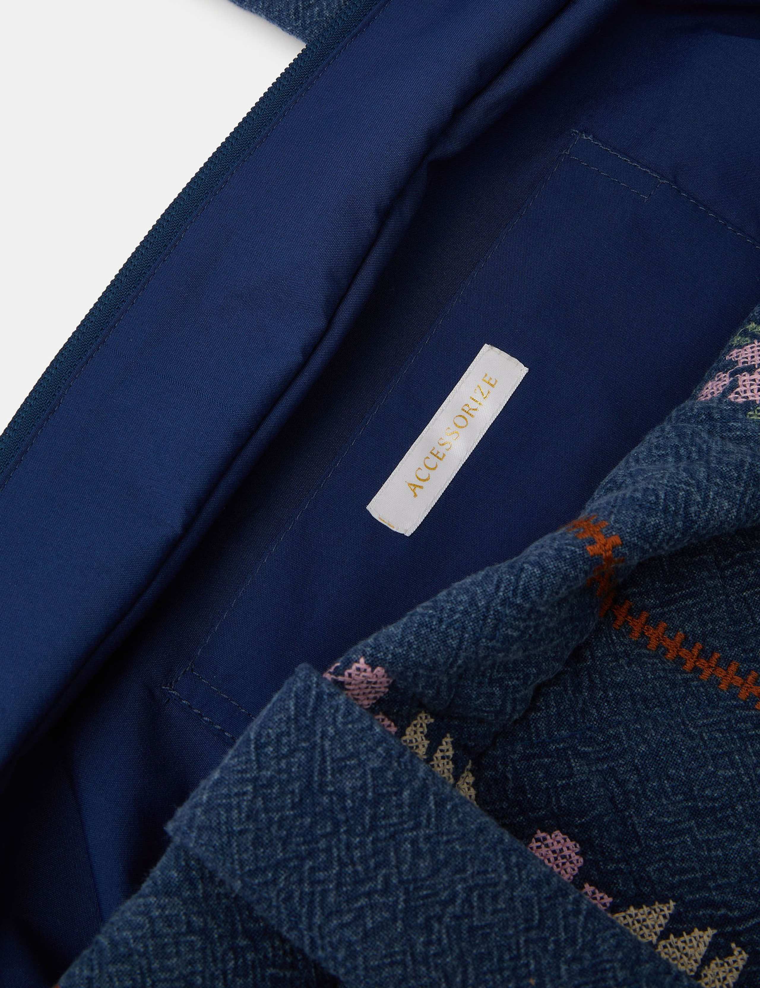 Denim Embroidered Shopper 3 of 4