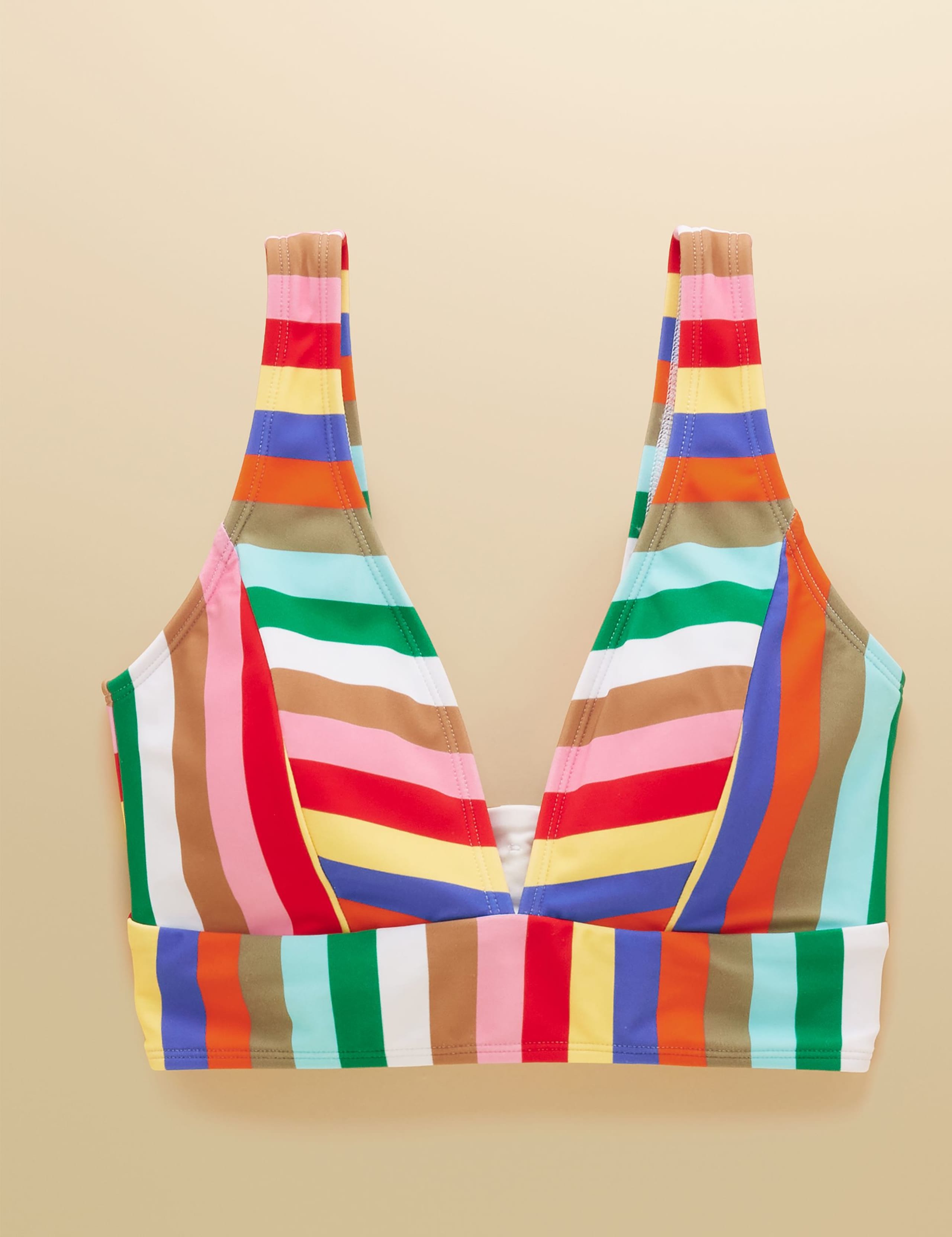Striped Padded Plunge Bikini Top 2 of 7