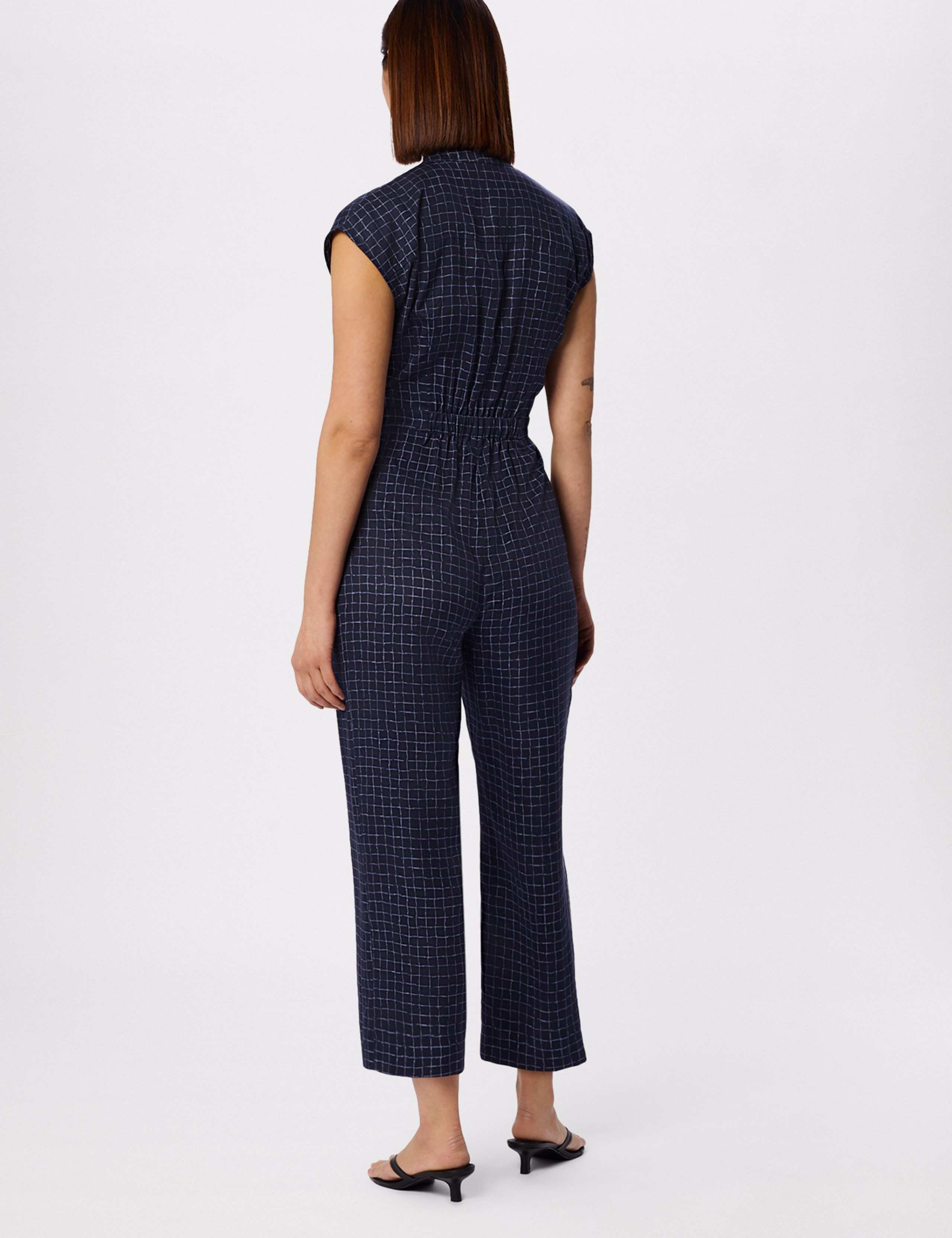 Pure Lyocell Checked Sleeveless Jumpsuit 5 of 6