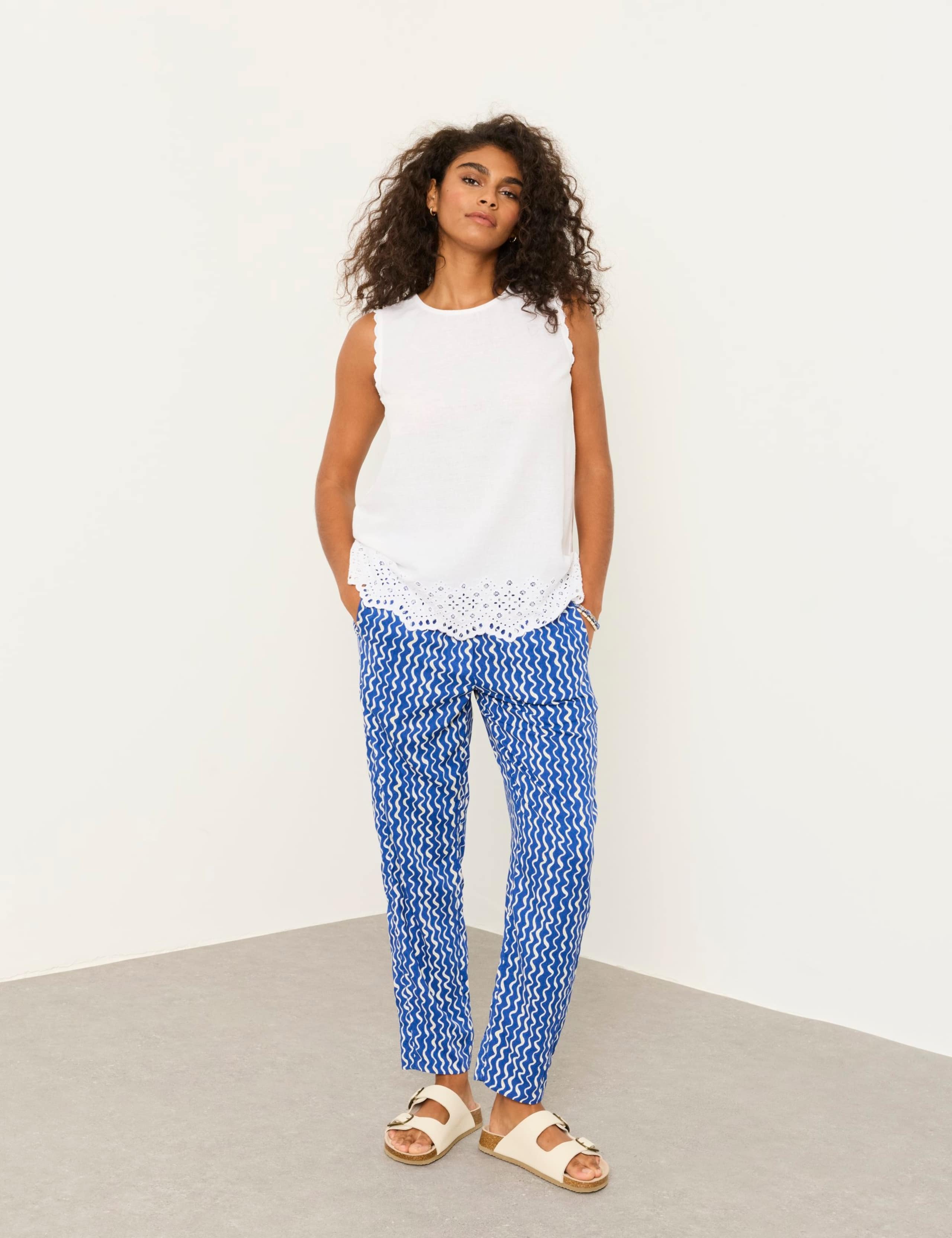 Linen Rich Embroidered Cami Top 1 of 6
