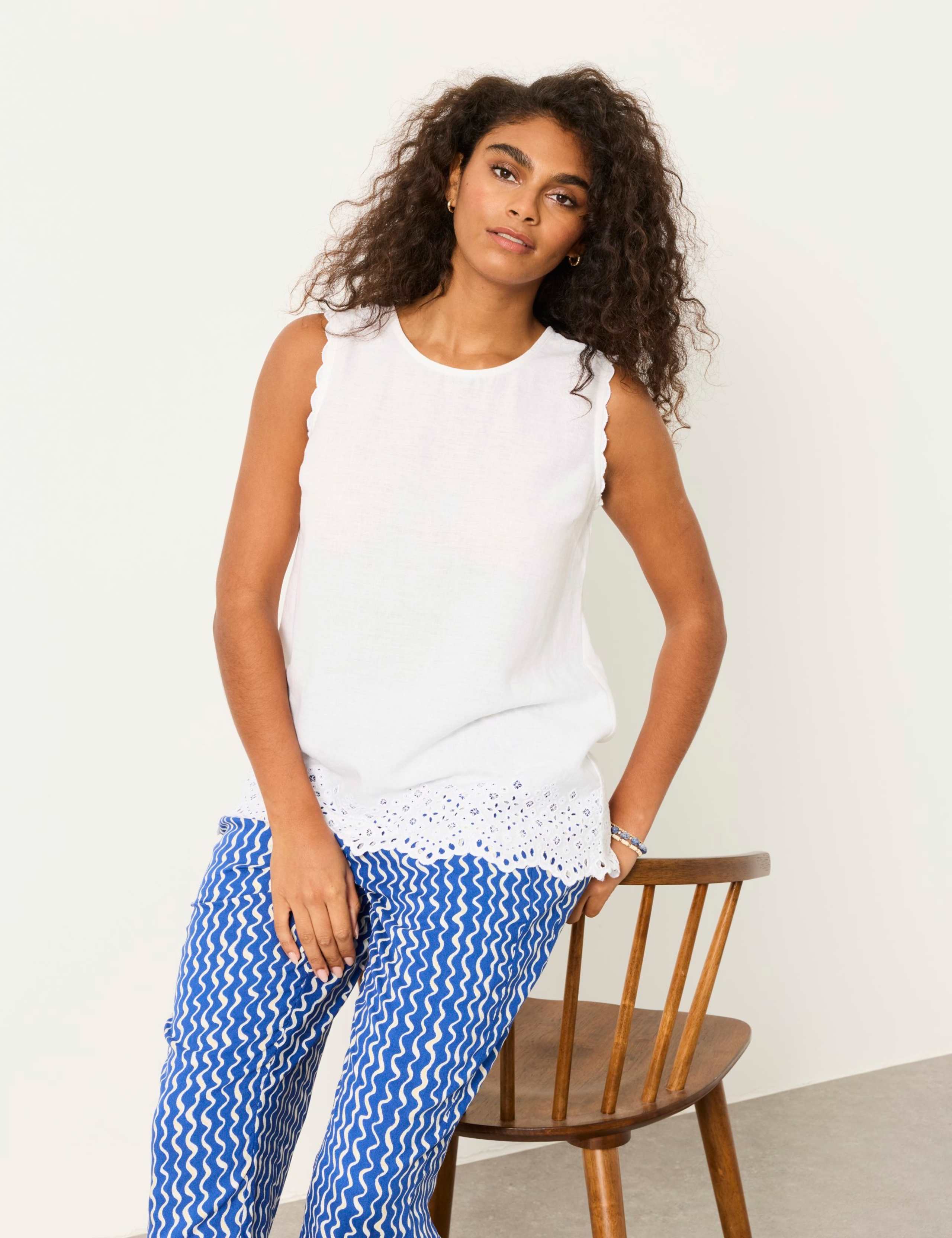 Linen Rich Embroidered Cami Top 5 of 6