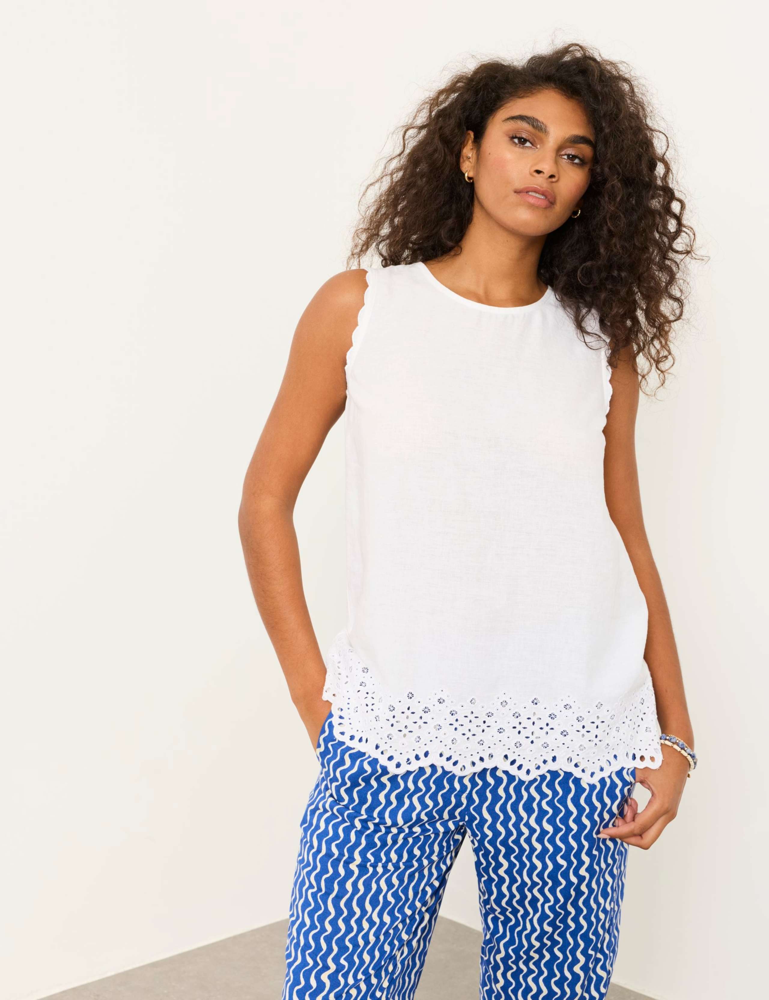 Linen Rich Embroidered Cami Top 6 of 6