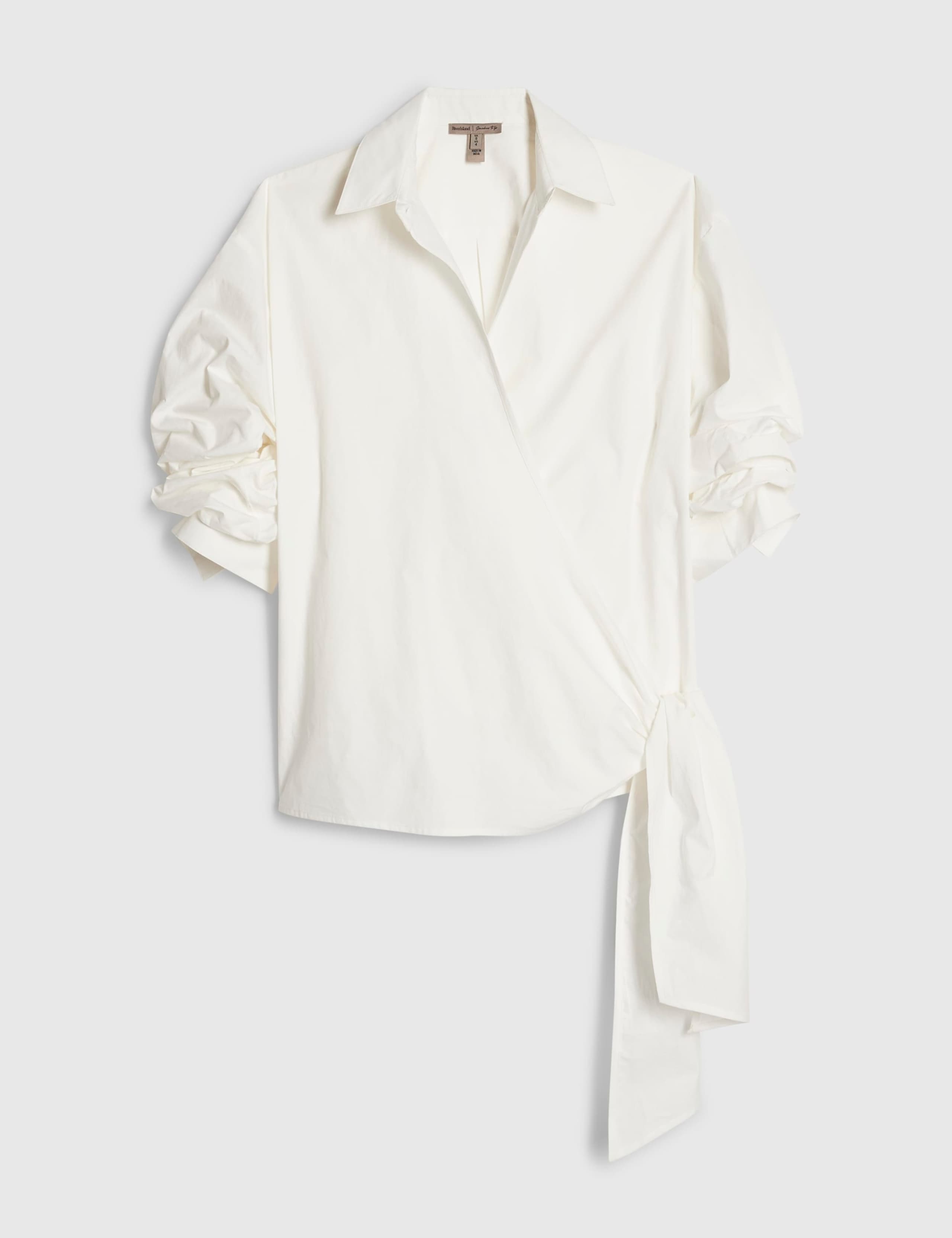 Pure Cotton Poplin Wrap Tie Detail Shirt 3 of 6